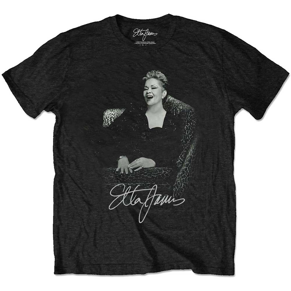 Etta James Unisex T-Shirt: Etta Seated (X-Large)