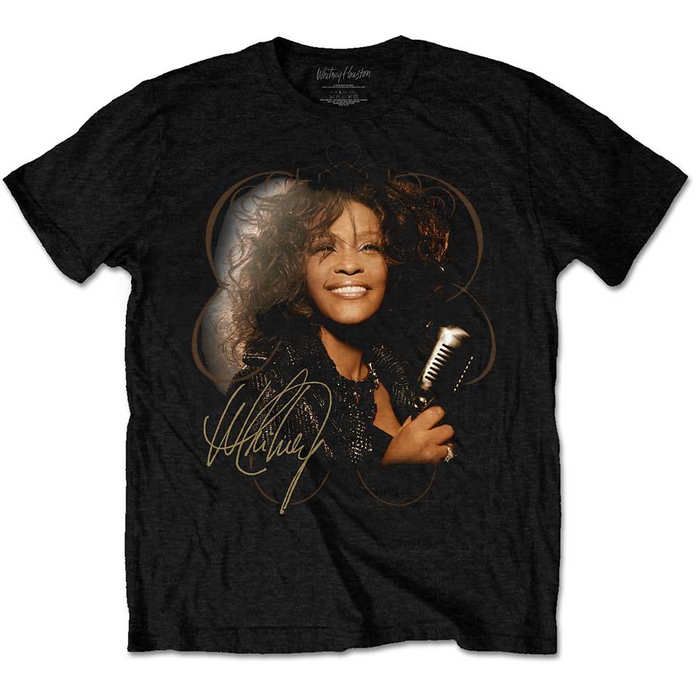 Whitney Houston Unisex T-Shirt: Vintage Mic Photo (XX-Large)