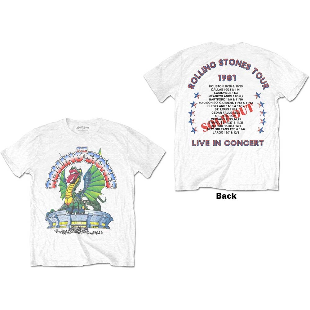 The Rolling Stones Unisex T-Shirt: 81 Tour Dragon (Back Print) (XX-Large)