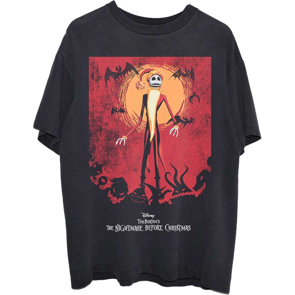 Disney Unisex T-Shirt: The Nightmare Before Christmas Jack Orange Sun & Logo (Small)