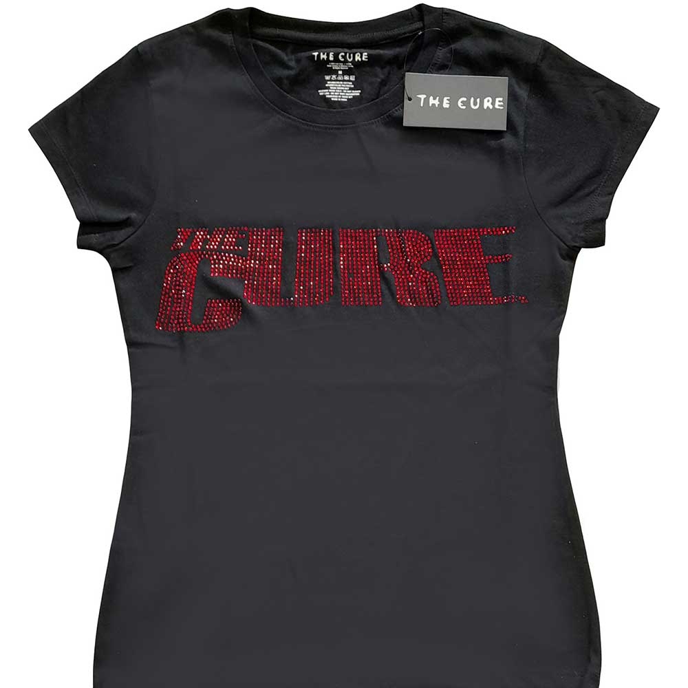 The Cure Ladies T-Shirt: Logo (Diamante) (Medium)