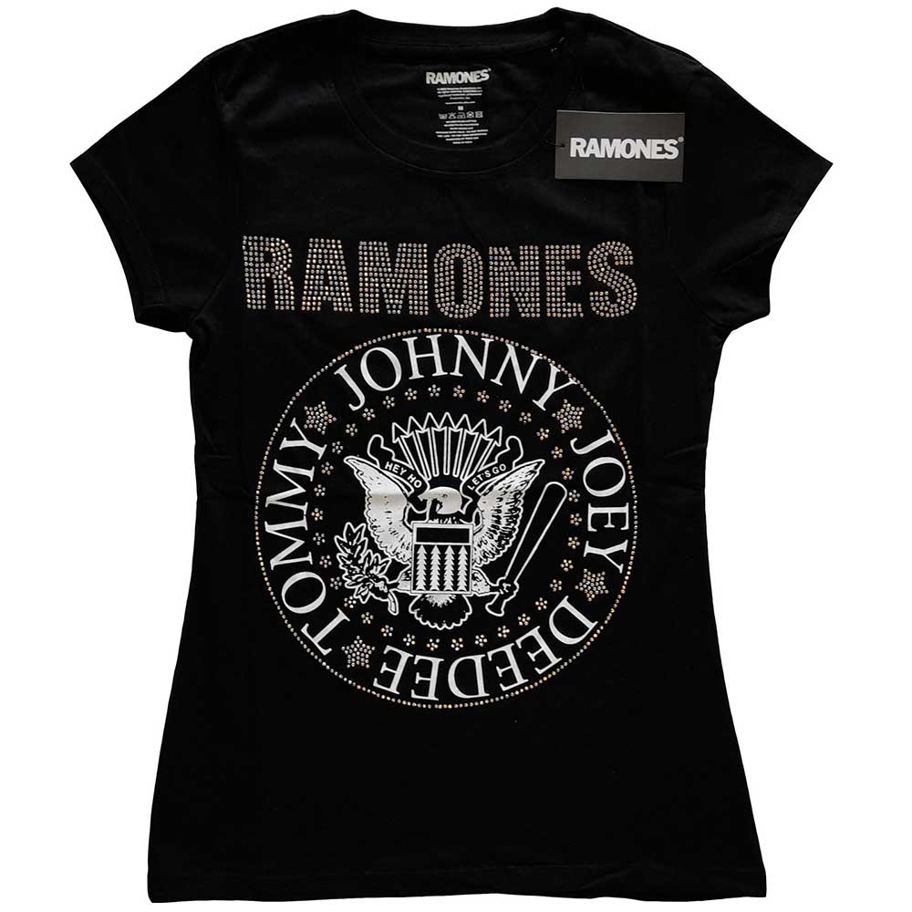 Ramones Ladies T-Shirt: Presidential Seal (Diamante) (Large)