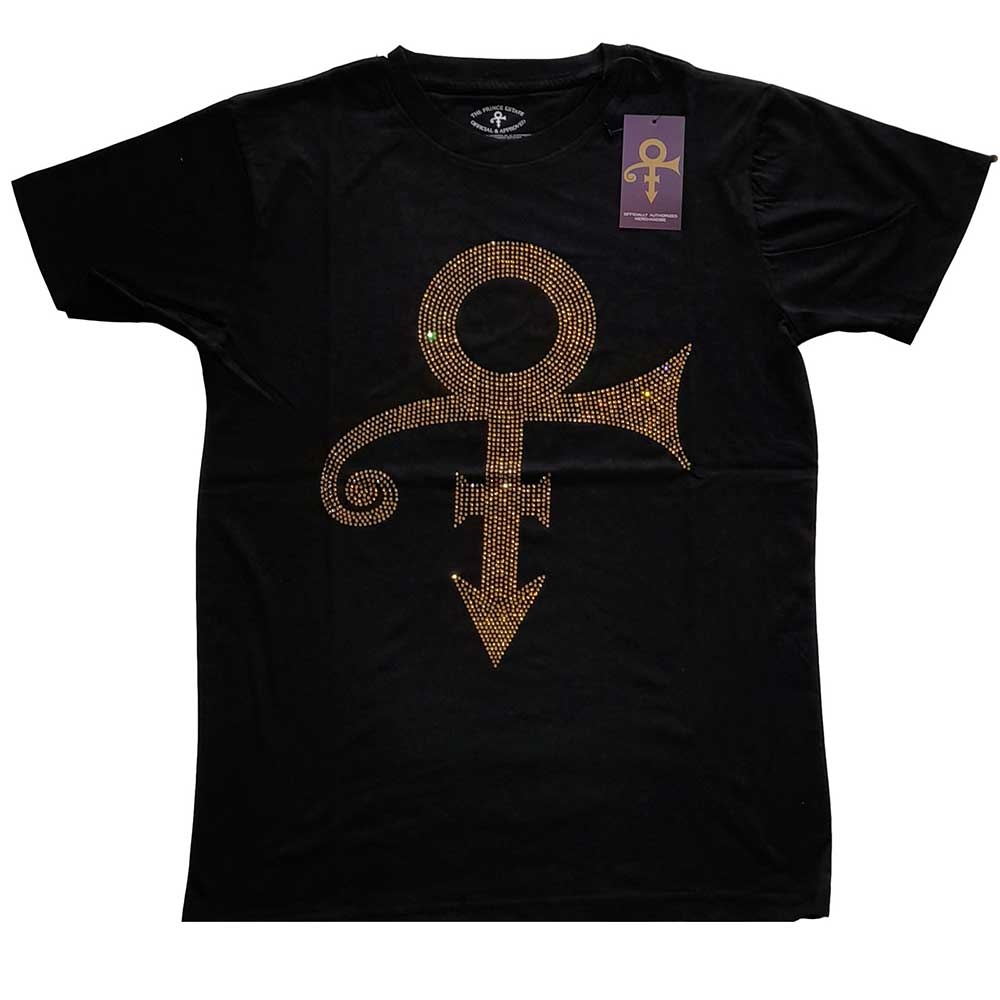 Prince Unisex T-Shirt: Gold Symbol (Diamante) (Medium)