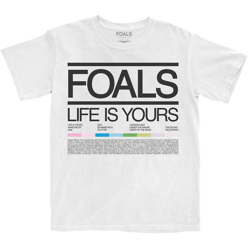 Foals Unisex T-Shirt: Life Is Yours Song List (Medium)