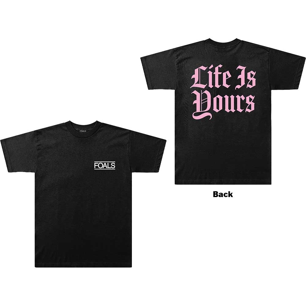 Foals Unisex T-Shirt: Life Is Yours Text (Back Print) (X-Large)