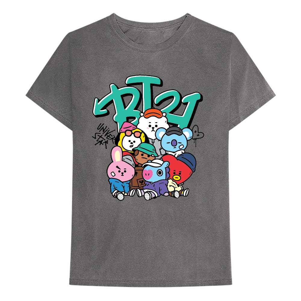 BT21 Unisex T-Shirt: Street Mood Group (X-Large)