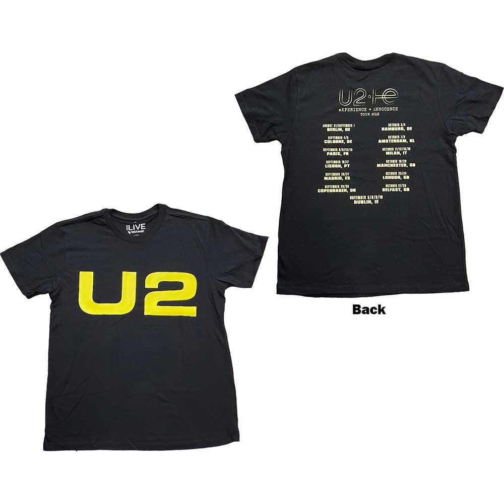 U2 Unisex T-Shirt: Logo 2018 (Back Print) (Medium)