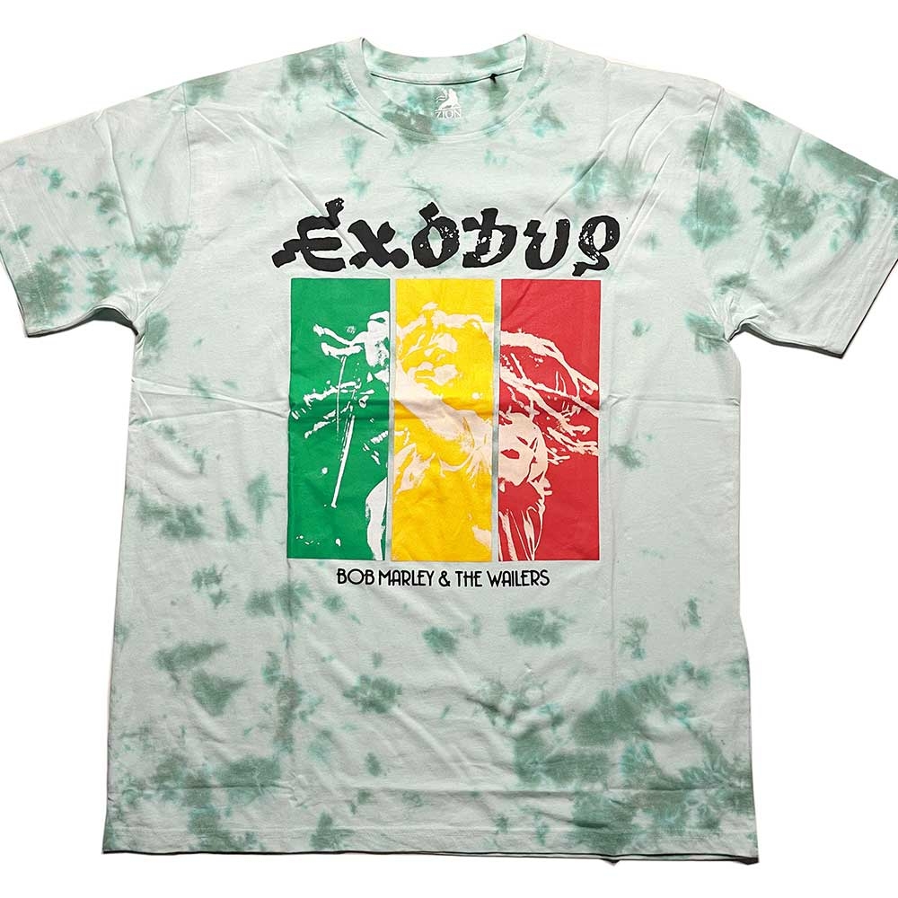 Bob Marley Unisex T-Shirt: Rasta Colours (Dye-Wash) (Large)
