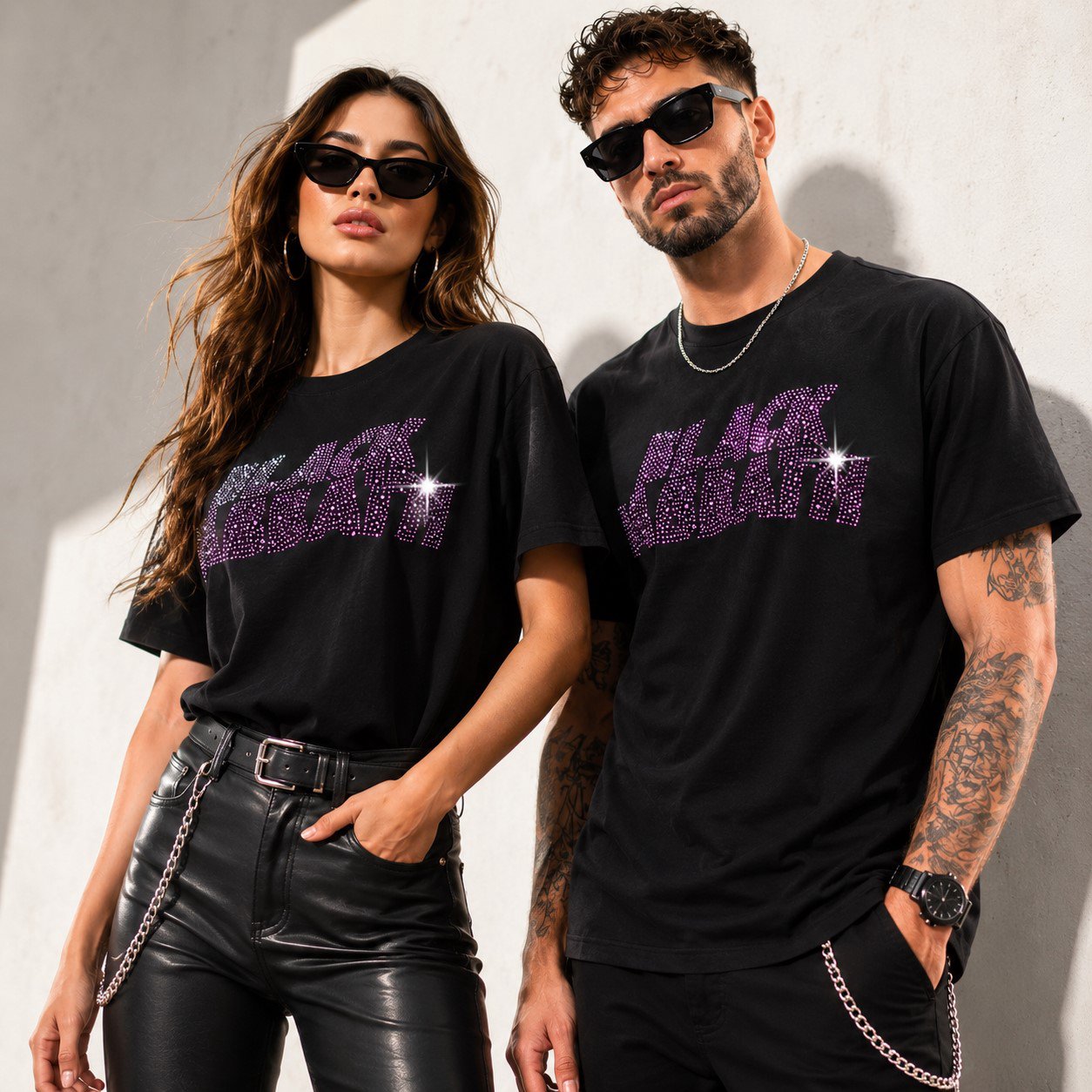 Black Sabbath Unisex T-Shirt: Wavy Logo (Diamante) (Large)
