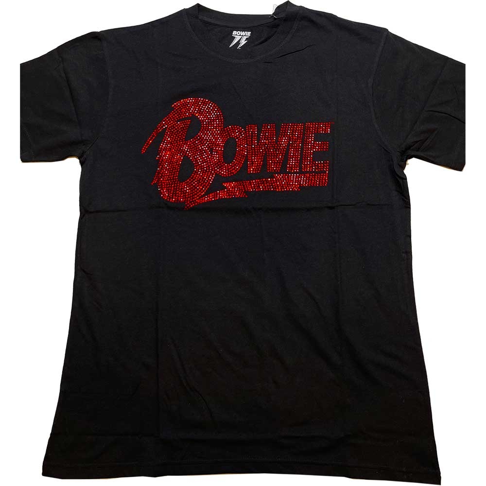 David Bowie Unisex T-Shirt: Logo (Diamante) (XX-Large)
