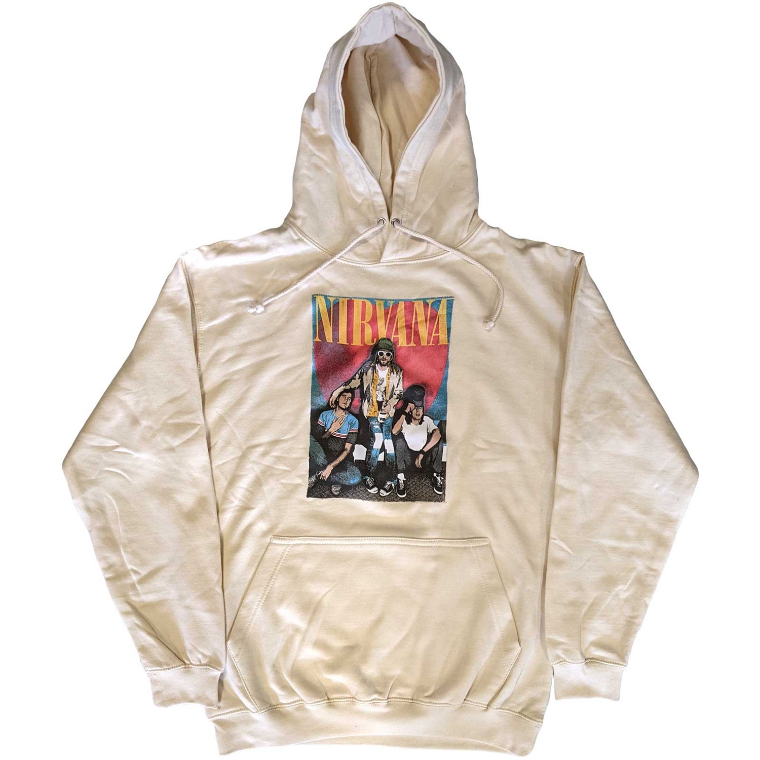 Nirvana Unisex Pullover Hoodie: Trapper Hat Mono Logo (Large)