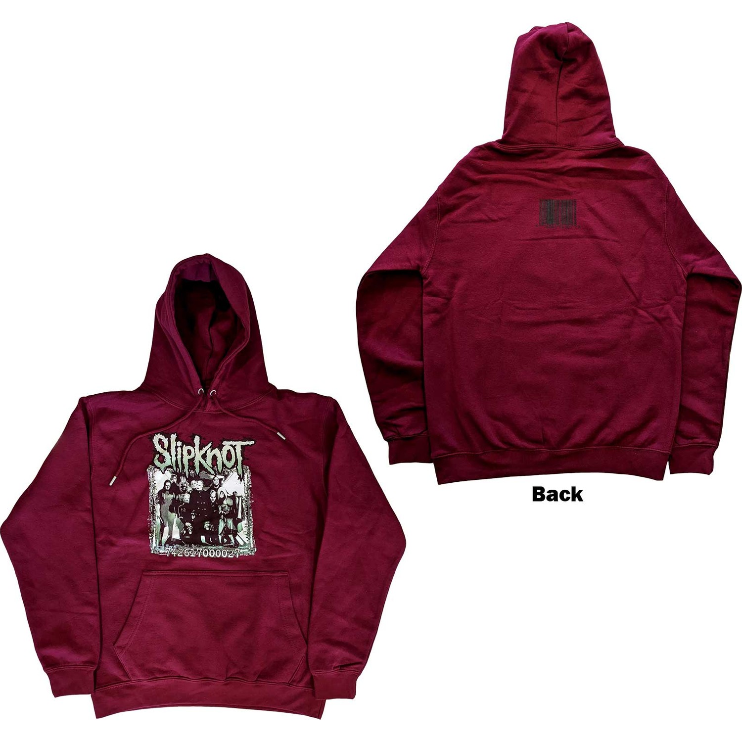 Slipknot Unisex Pullover Hoodie: Barcode Photo (Back Print) (Large)