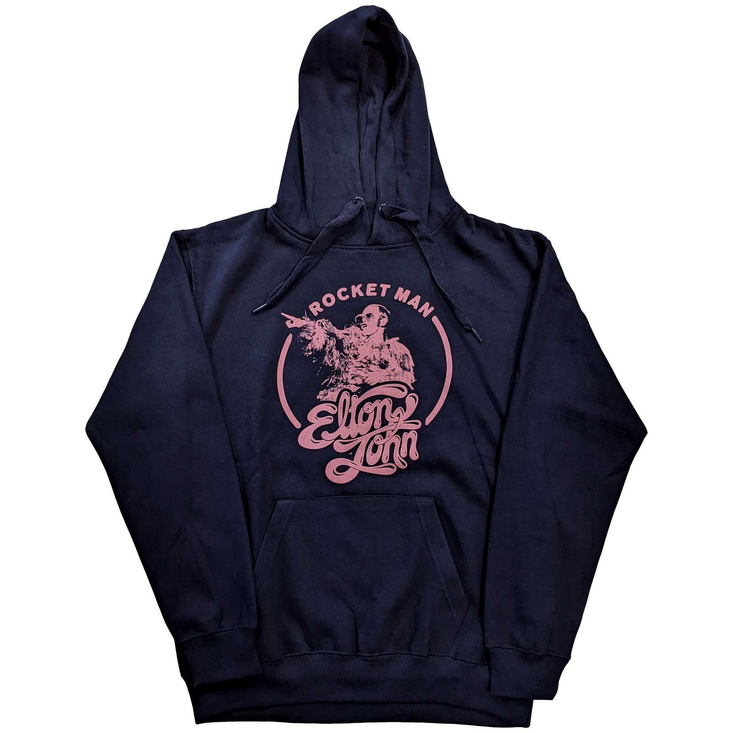Elton John Unisex Pullover Hoodie: Rocketman Circle Point (X-Large)