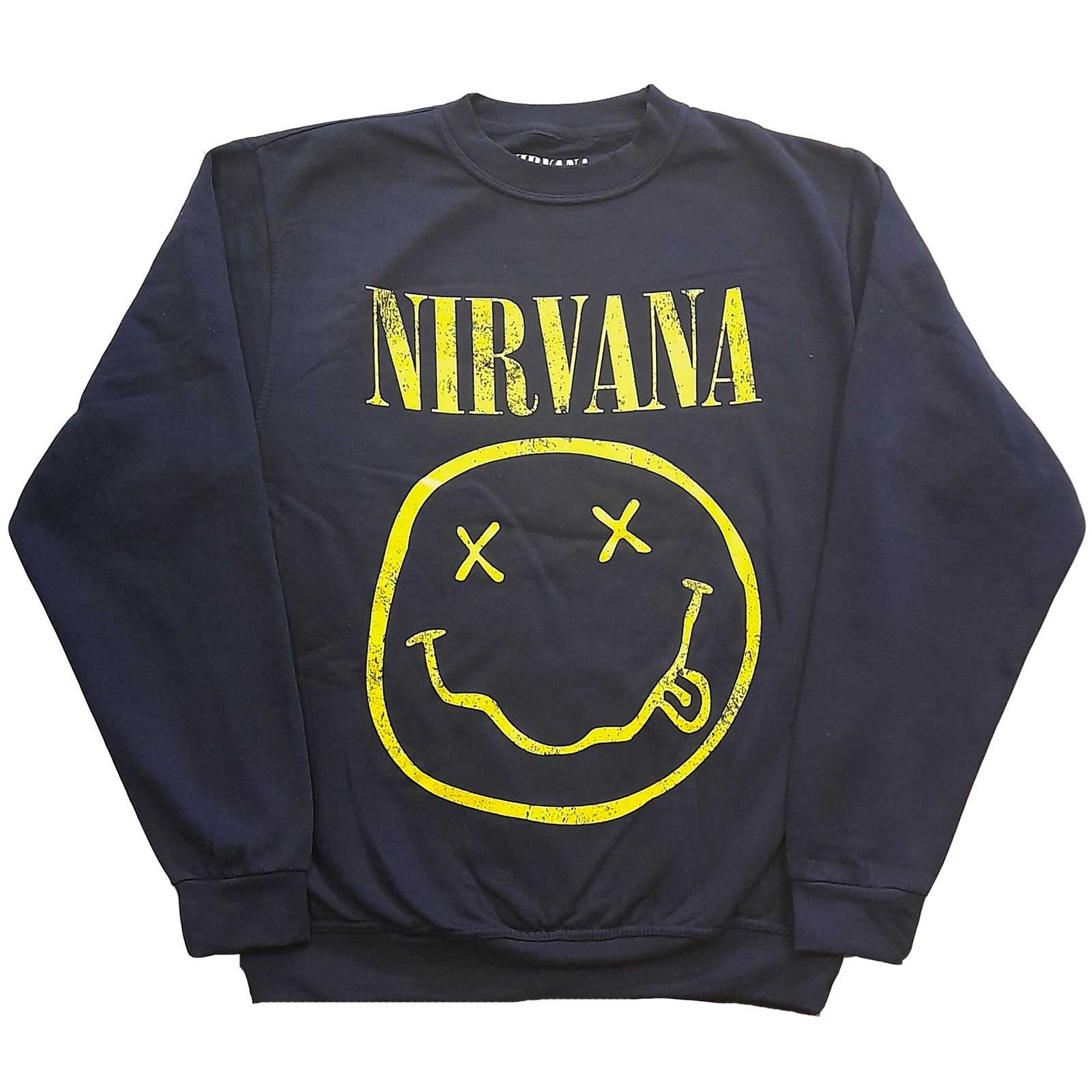 Nirvana Unisex Sweatshirt: Yellow Smiley (Small)