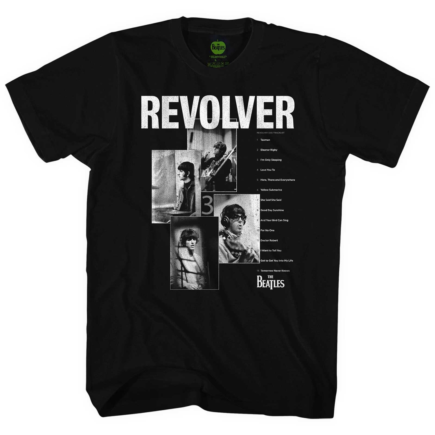 The Beatles Unisex T-Shirt: Revolver Tracklist (Large)