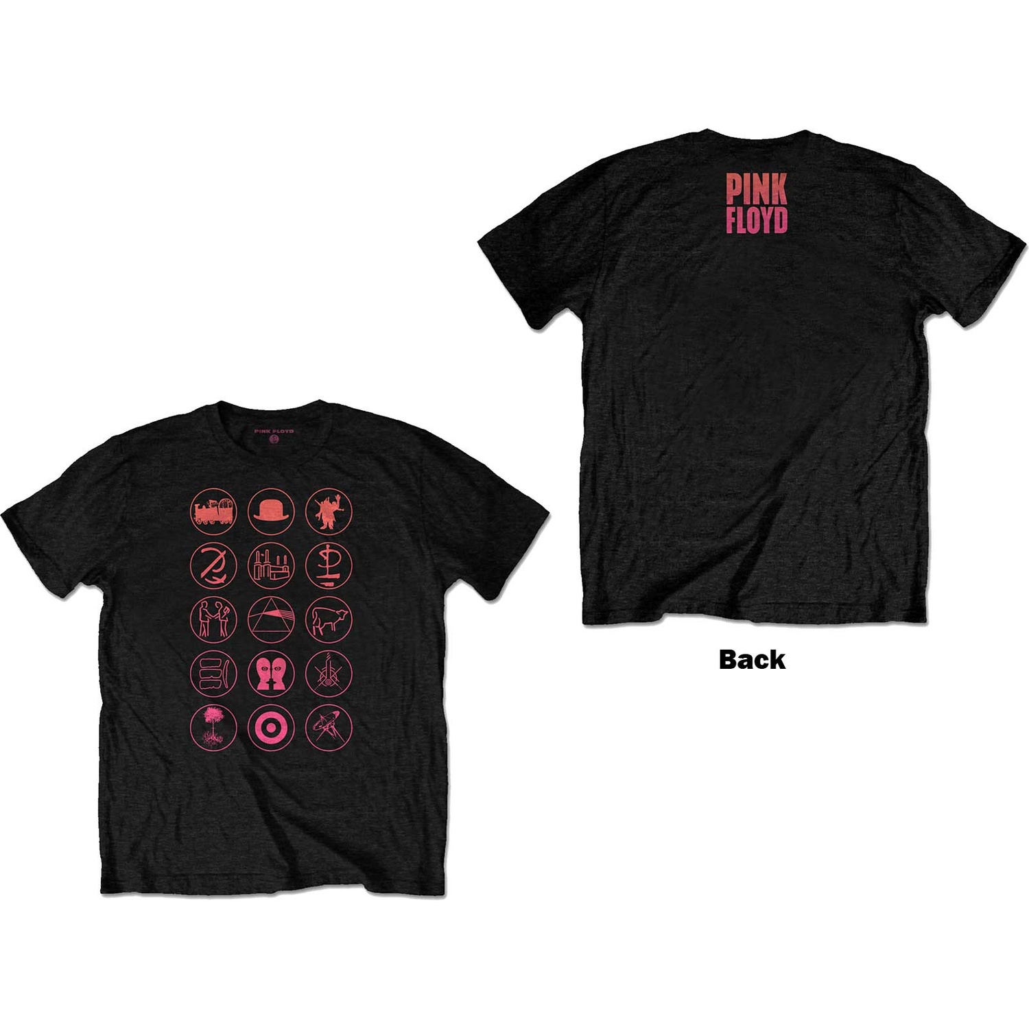 Pink Floyd Unisex T-Shirt: Symbols (Back Print) (X-Large)