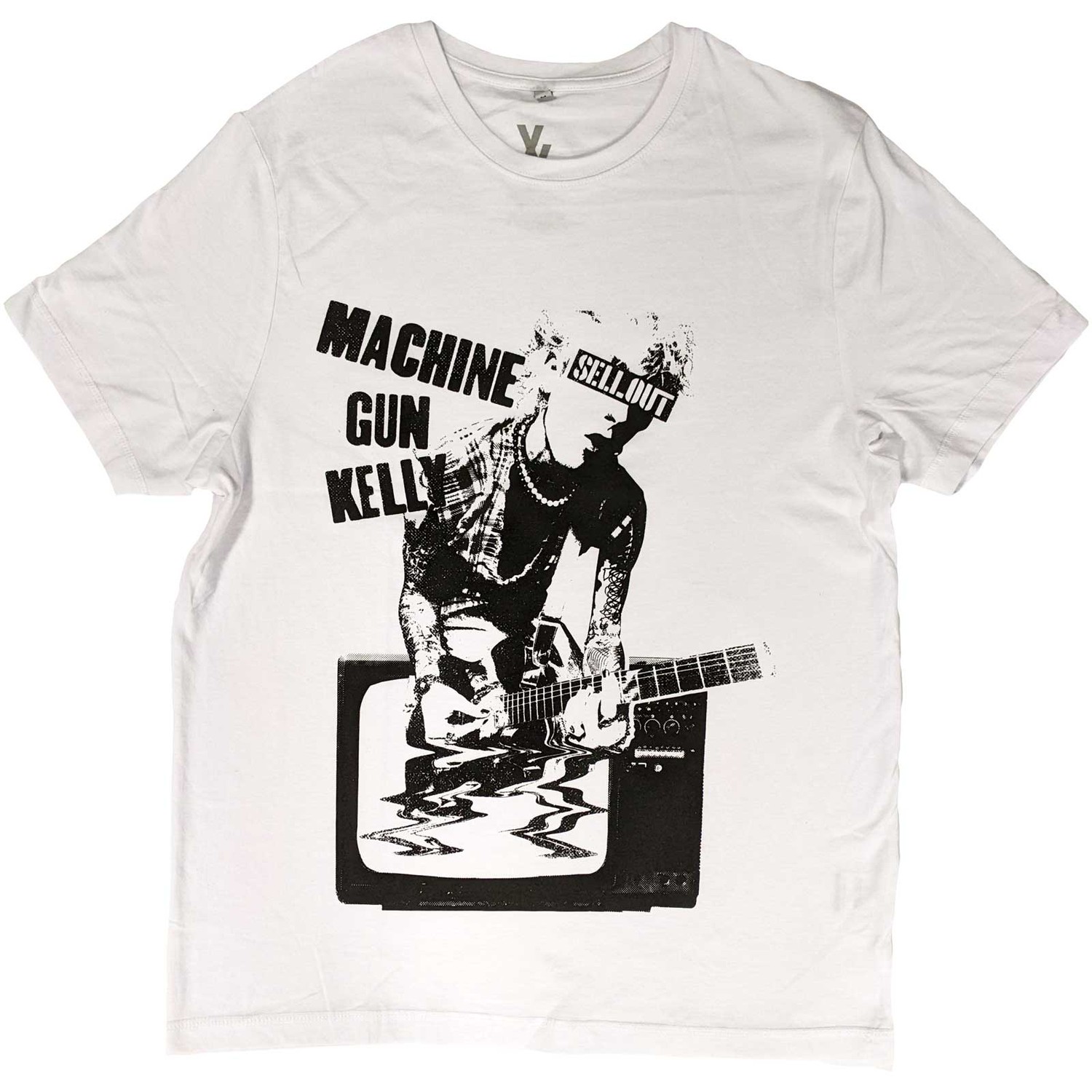 Machine Gun Kelly Unisex T-Shirt: TV Warp (X-Large)
