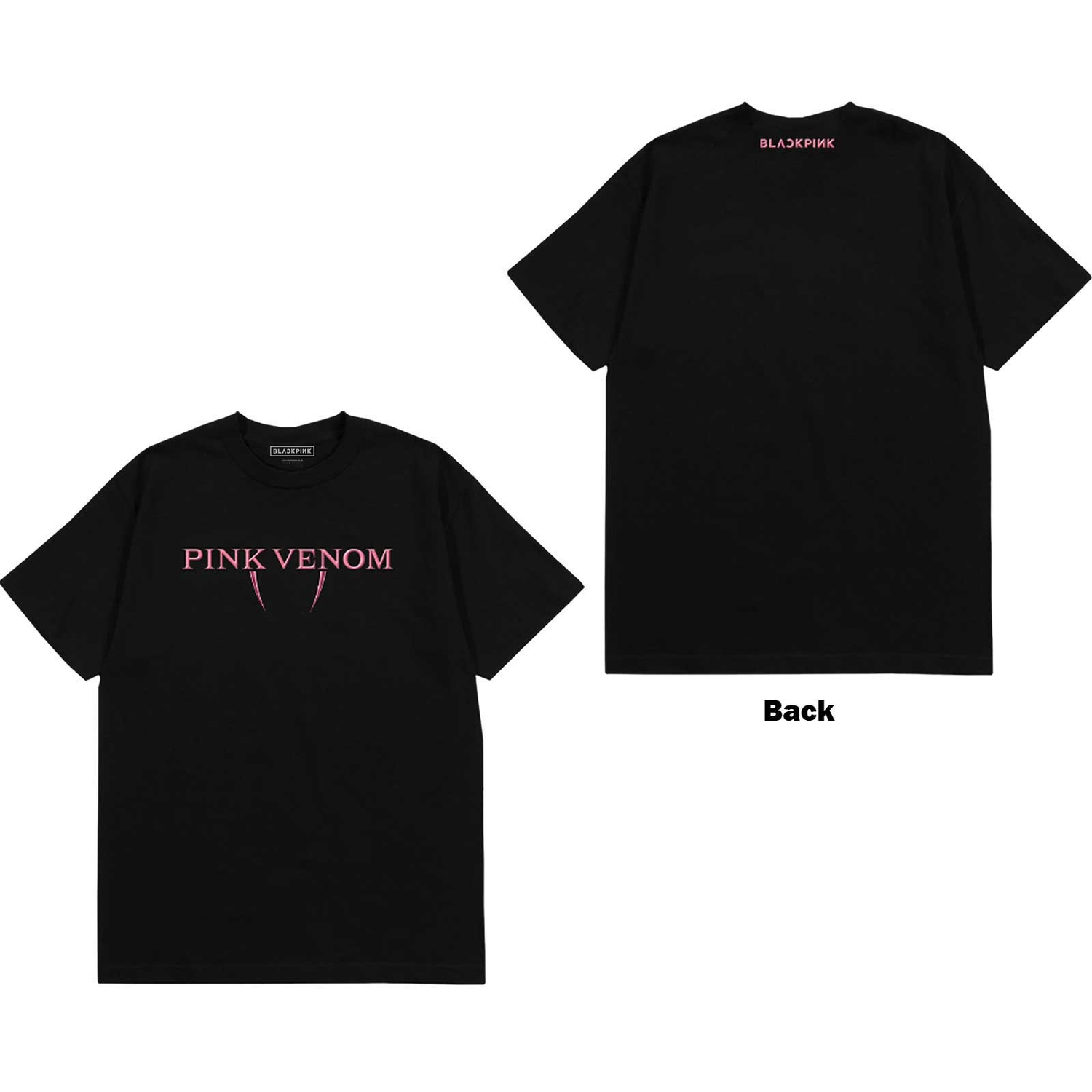 BlackPink Unisex T-Shirt: Pink Venom Logo (Back Print) (X-Large)