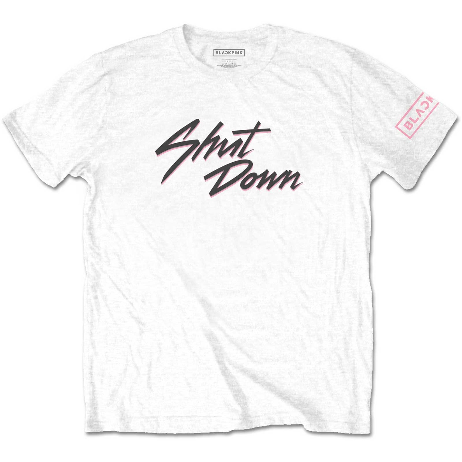 BlackPink Unisex T-Shirt: Shut Down (Sleeve Print) (Large)