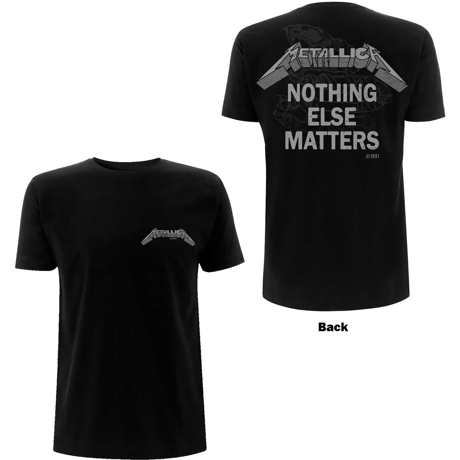 Metallica Unisex T-Shirt: Nothing Else Matters (Back Print) (Medium)