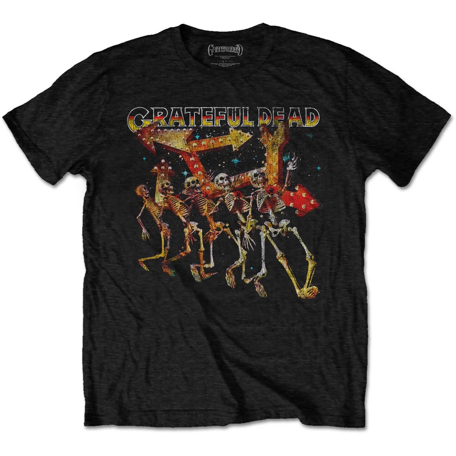 Grateful Dead Unisex T-Shirt: Truckin' Skellies Vintage (Large)