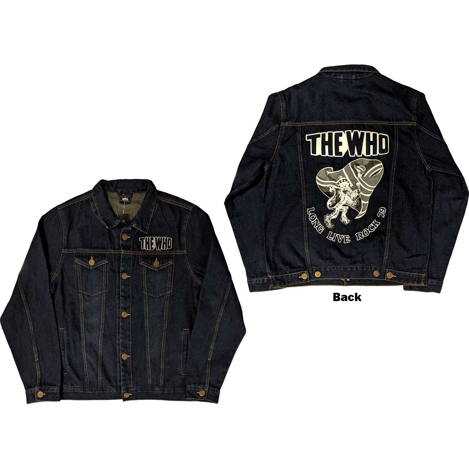 The Who Unisex Denim Jacket: Long Live Rock (Back Print) (XX-Large)