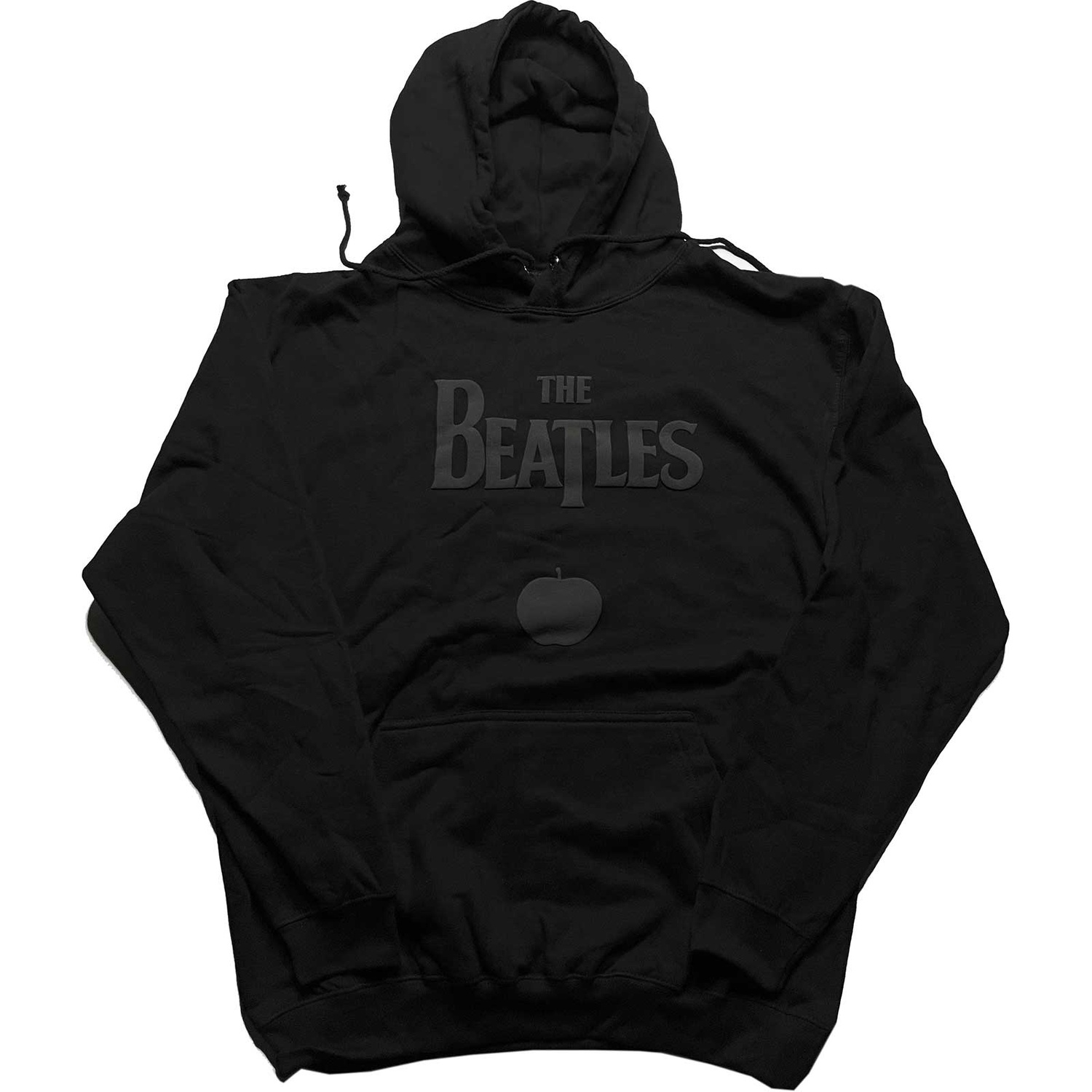 The Beatles Unisex Pullover Hoodie: Drop T Logo & Apple (Puff Print) (Large)