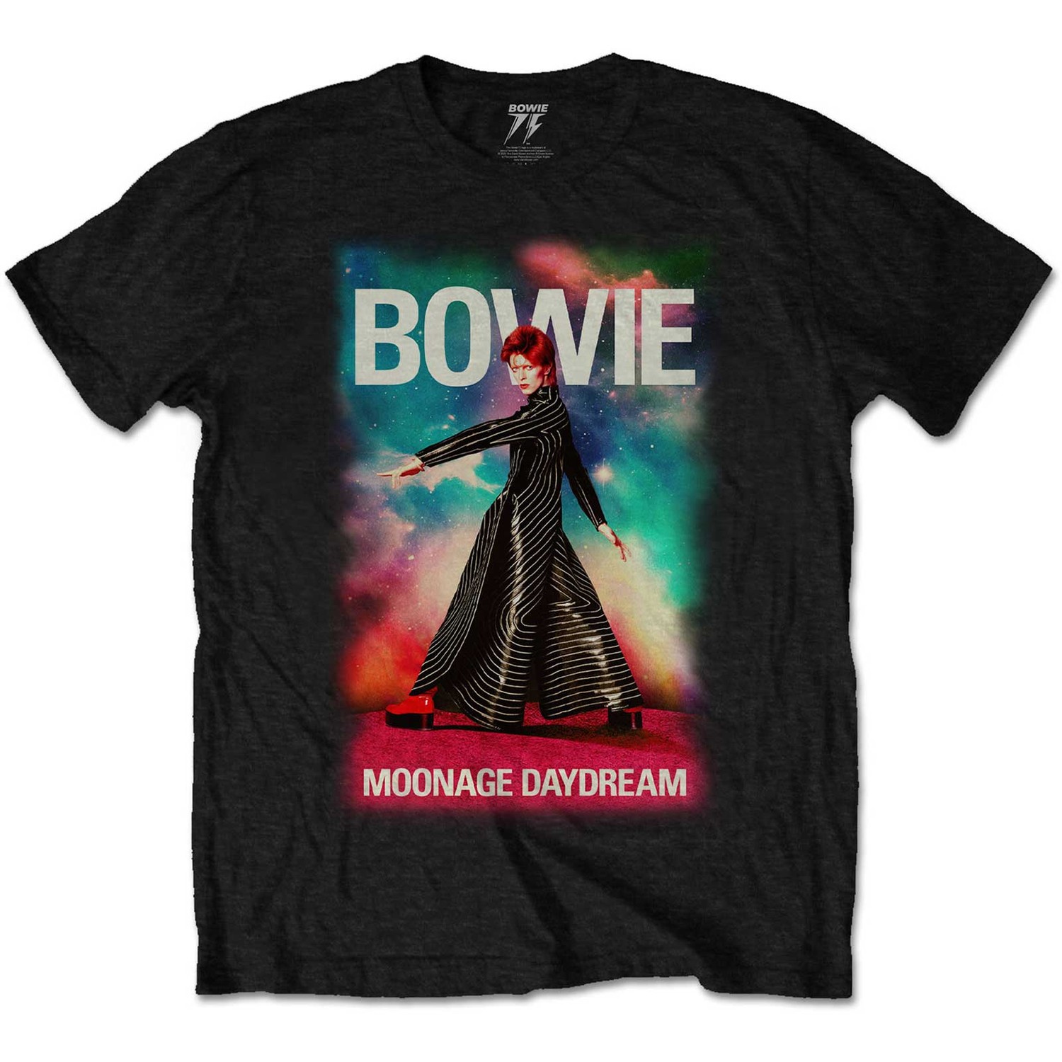 David Bowie Unisex T-Shirt: Moonage 11 Fade (Large)