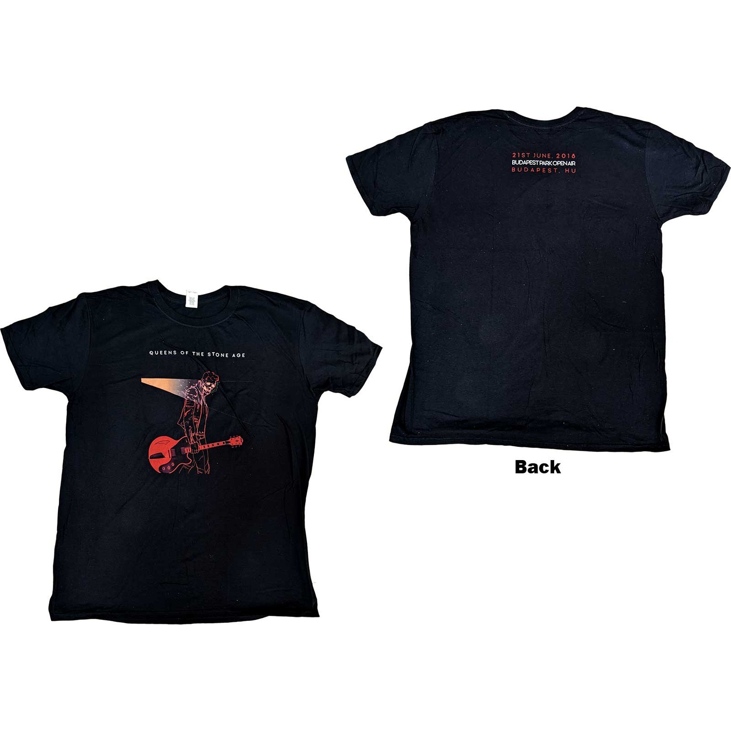 Queens Of The Stone Age Unisex T-Shirt: Budapest 2018 (Back Print) (Small)