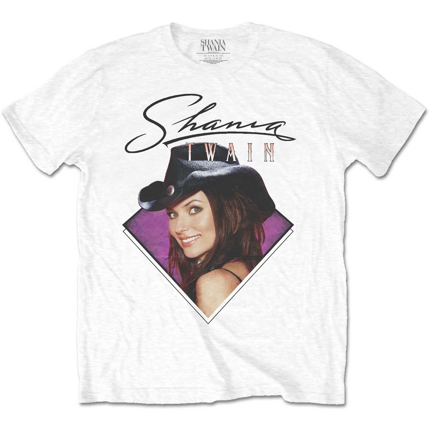 Shania Twain Unisex T-Shirt: Purple Photo (Medium)