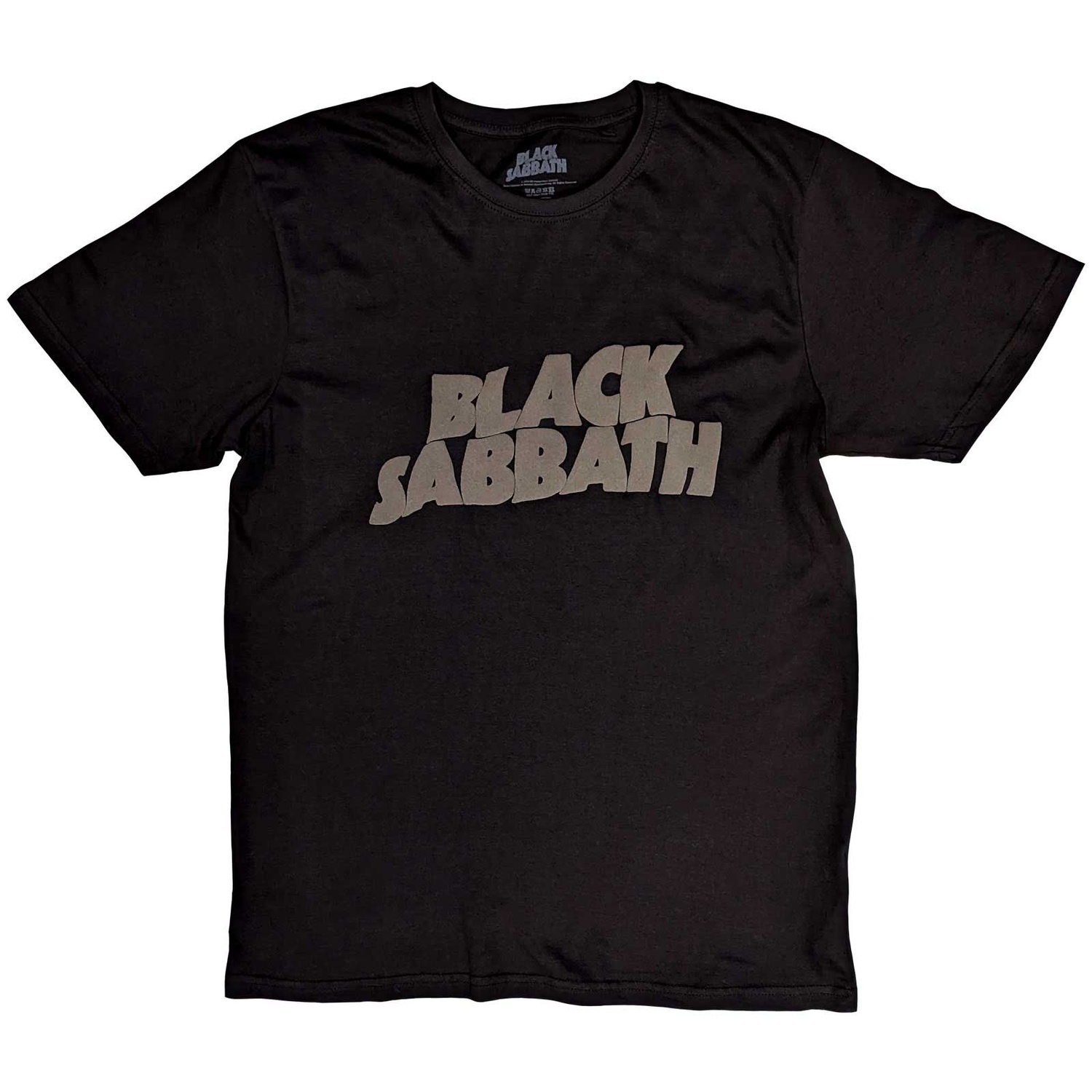 Black Sabbath Unisex T-Shirt: Wavy Logo (Hi-Build) (X-Large)