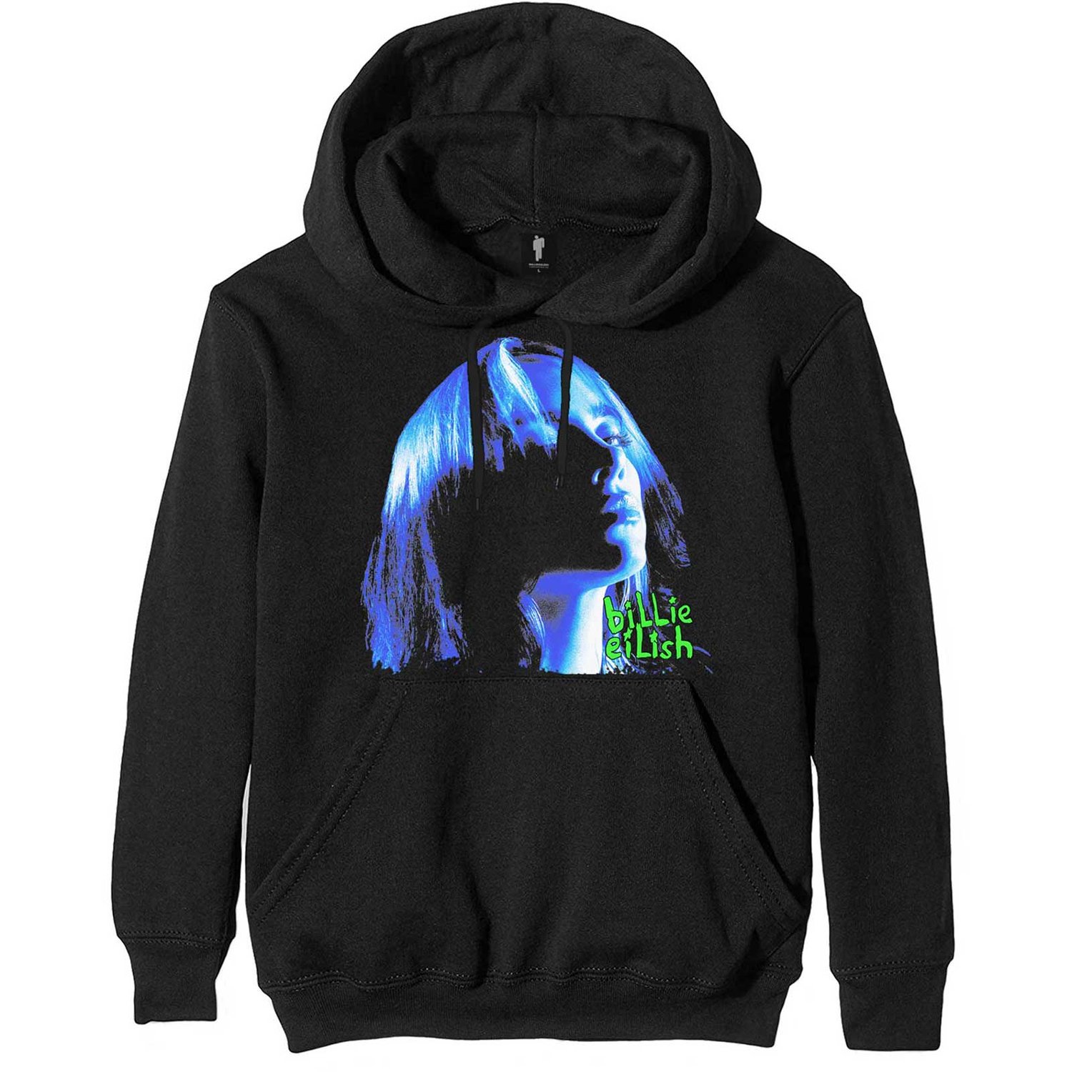 Billie Eilish Unisex Pullover Hoodie: Neon Shadow Blue (X-Large)