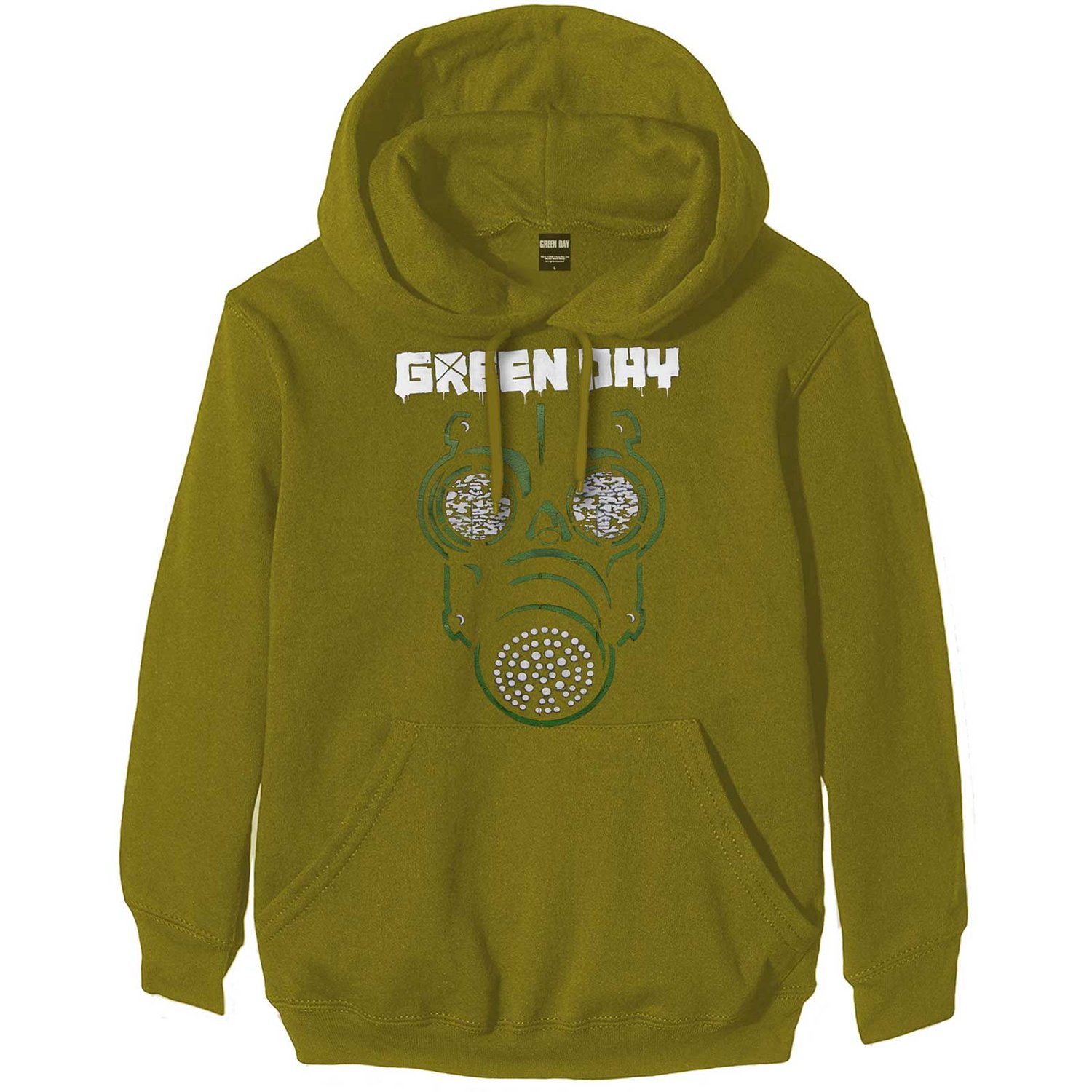 Green Day Unisex Pullover Hoodie: Green Mask (Small)