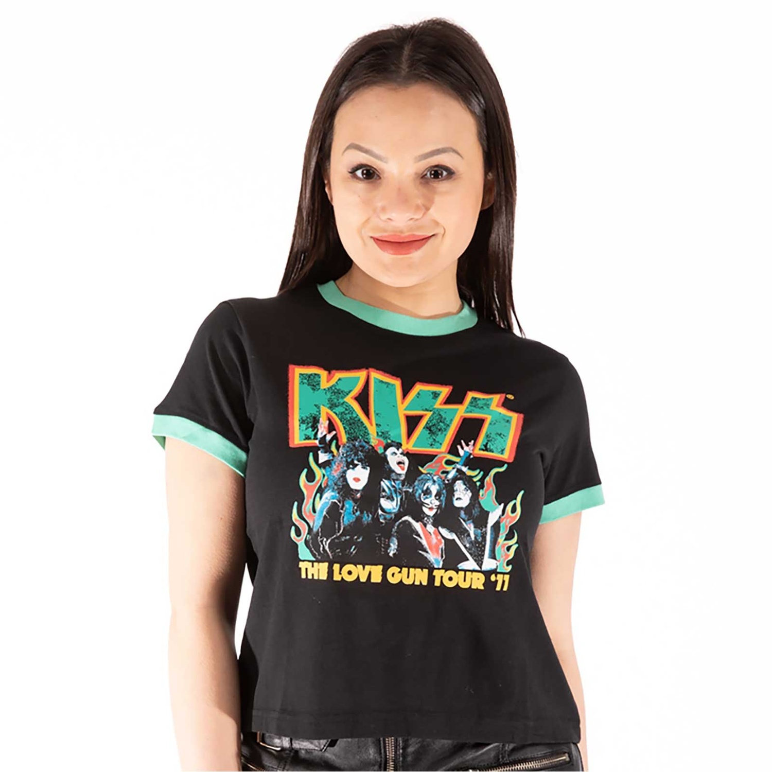 KISS Ladies Crop Top: St Paddy's Ringer (Large)
