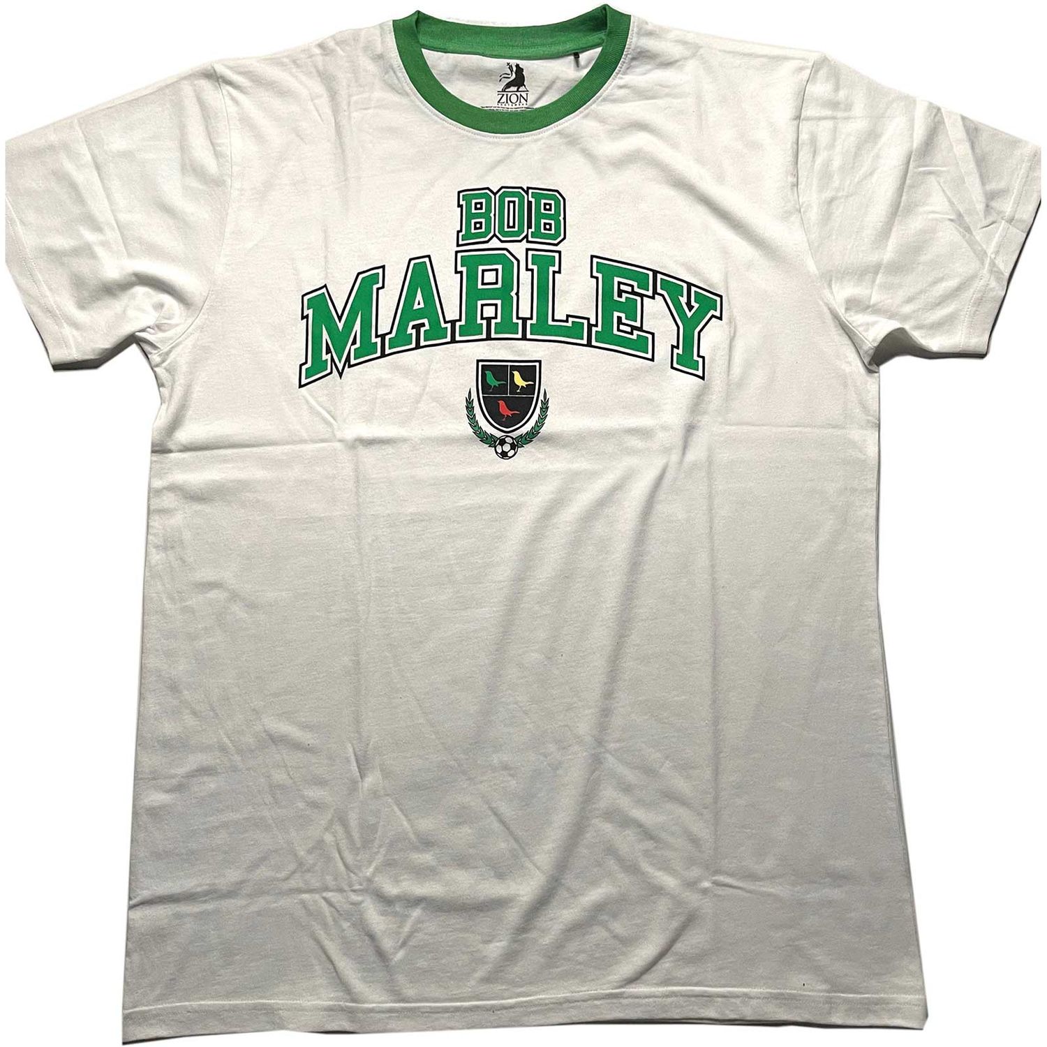 Bob Marley Unisex Ringer T-Shirt: Collegiate Crest (X-Large)