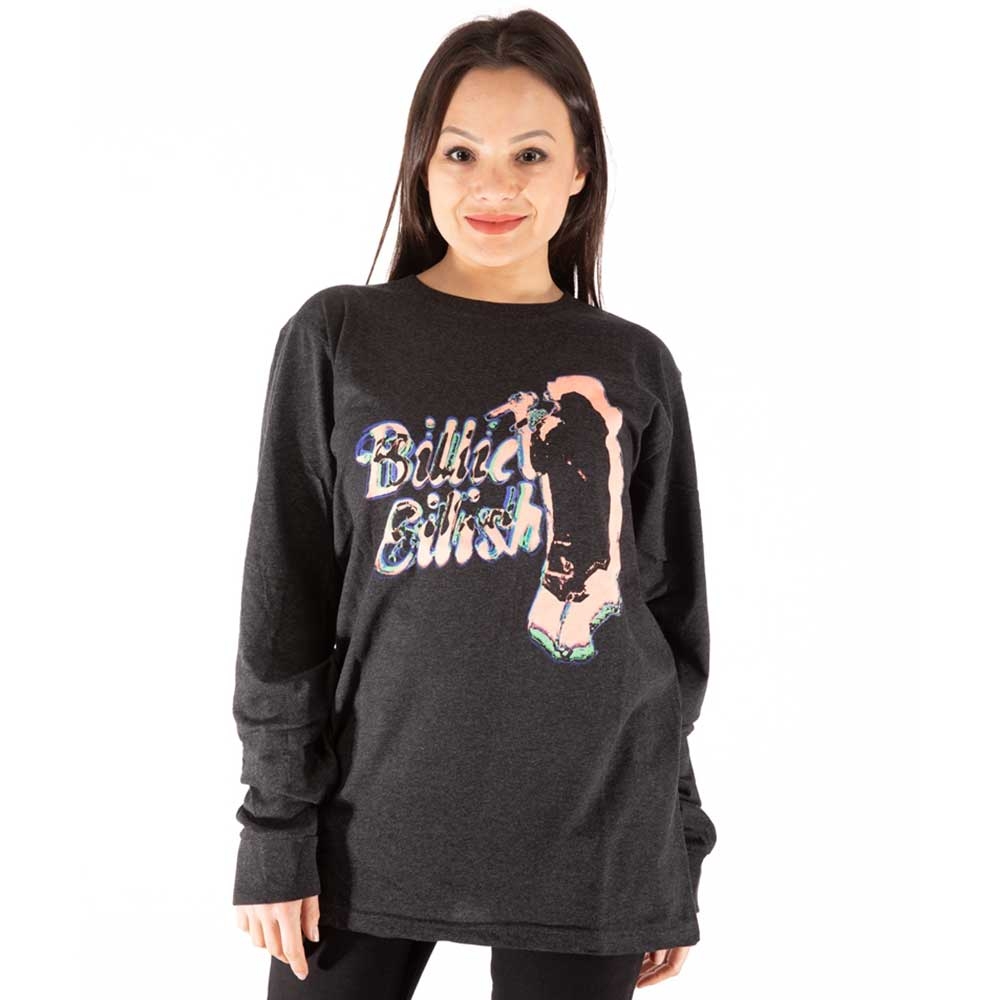 Billie Eilish Unisex Long Sleeve T-Shirt: Neon Silhouette (X-Large)