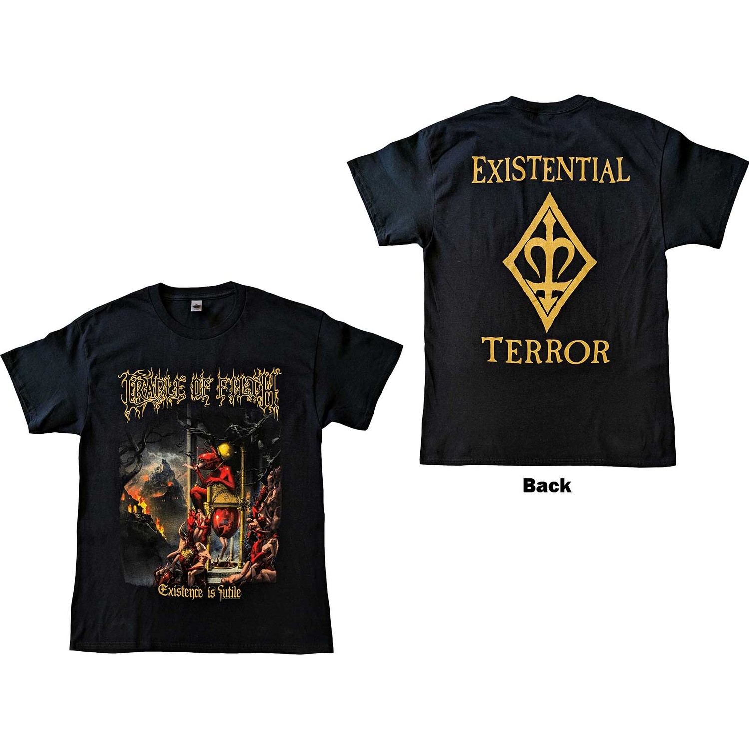Cradle Of Filth Unisex T-Shirt: Existence is Futile (Back Print) (Small)