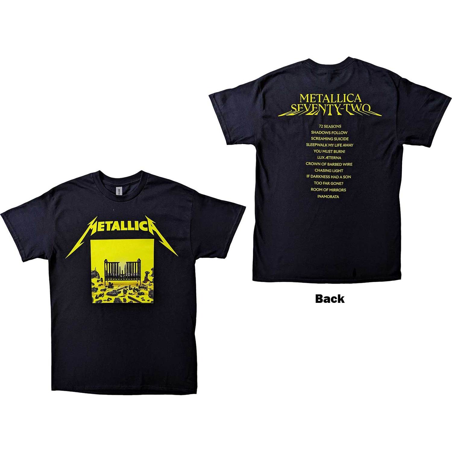Metallica Unisex T-Shirt: 72 Seasons Squared Cover (Back Print) (Large)