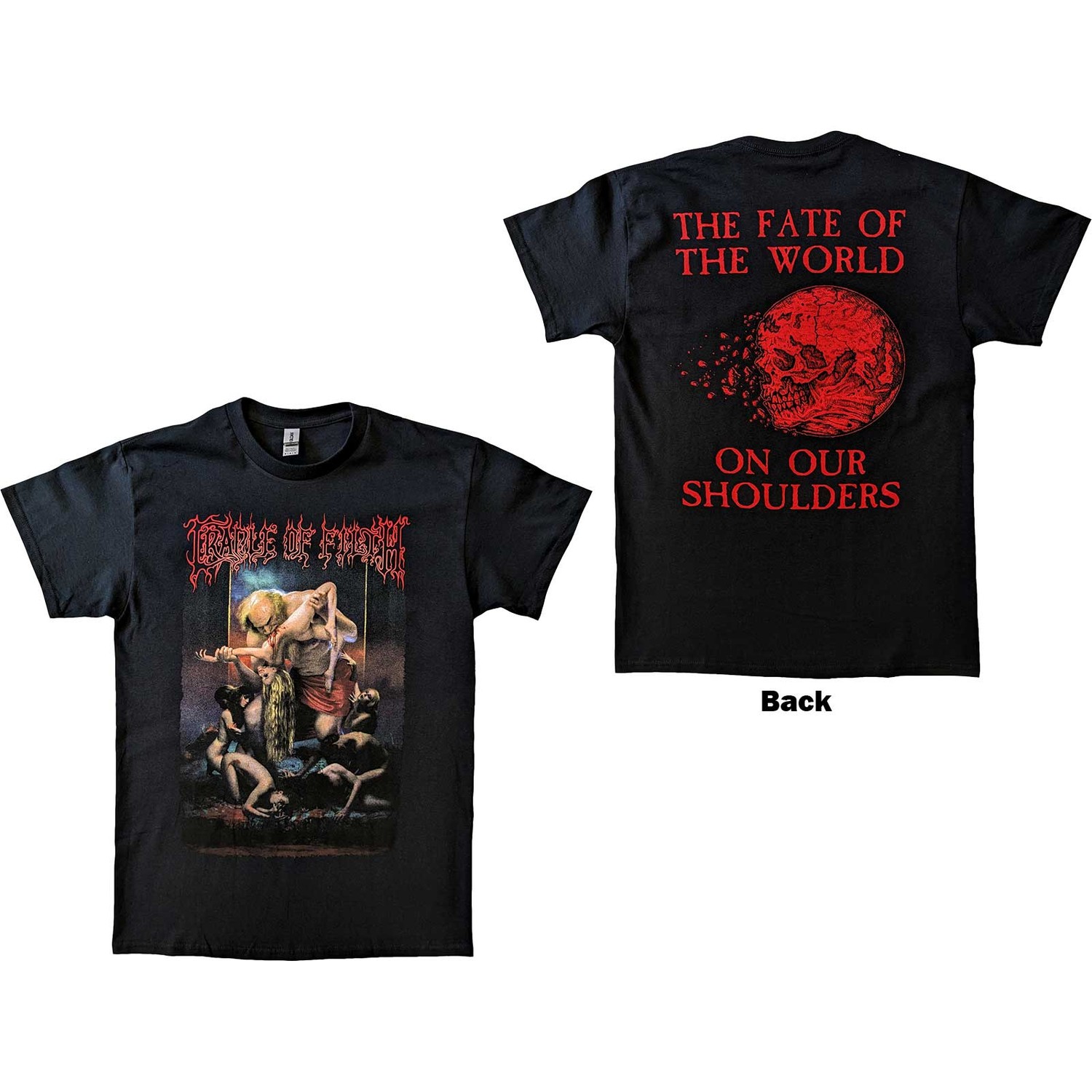 Cradle Of Filth Unisex T-Shirt: Existance Is Futile Saturn (Back Print) (Medium)