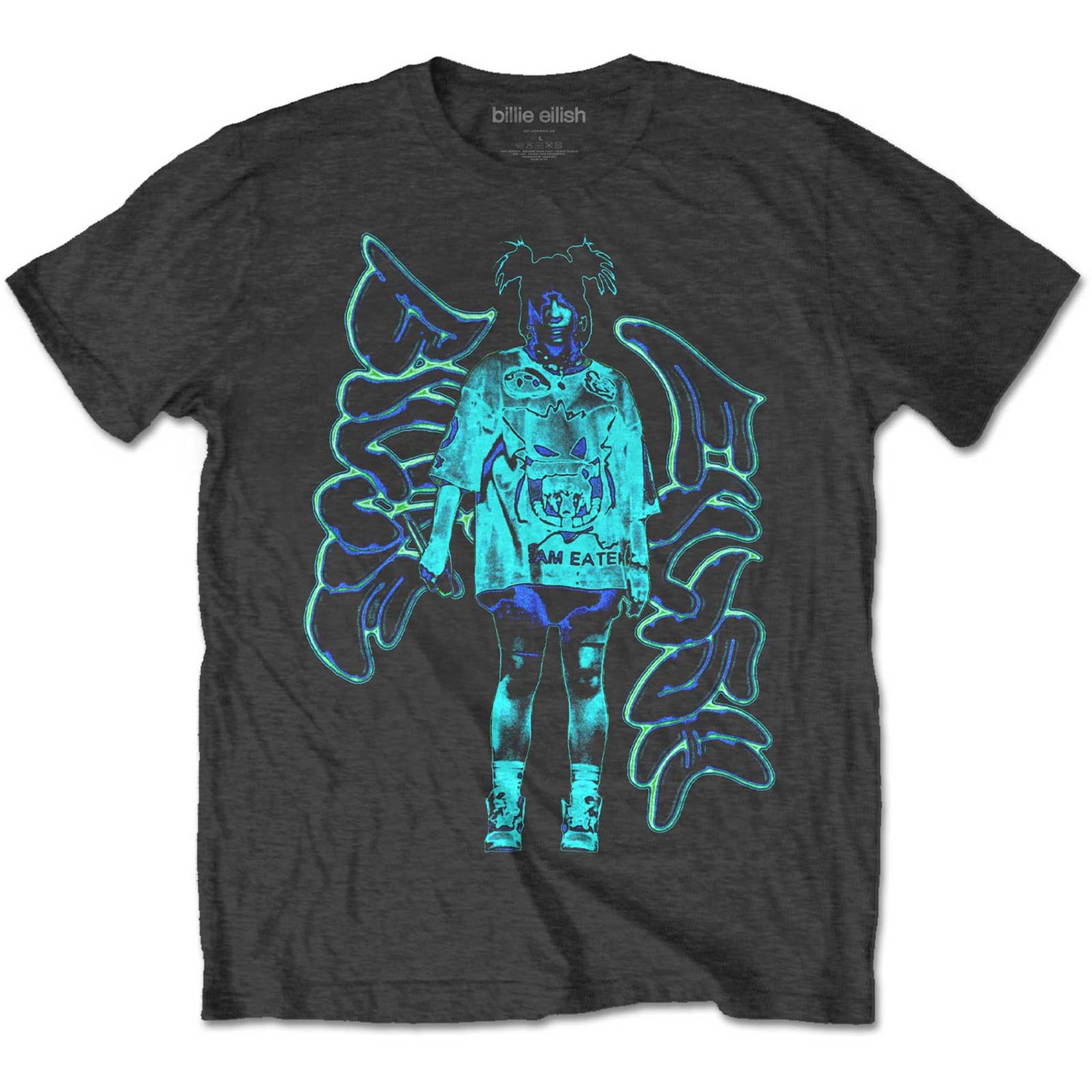 Billie Eilish Unisex T-Shirt: Neon Graffiti Logo (Medium)