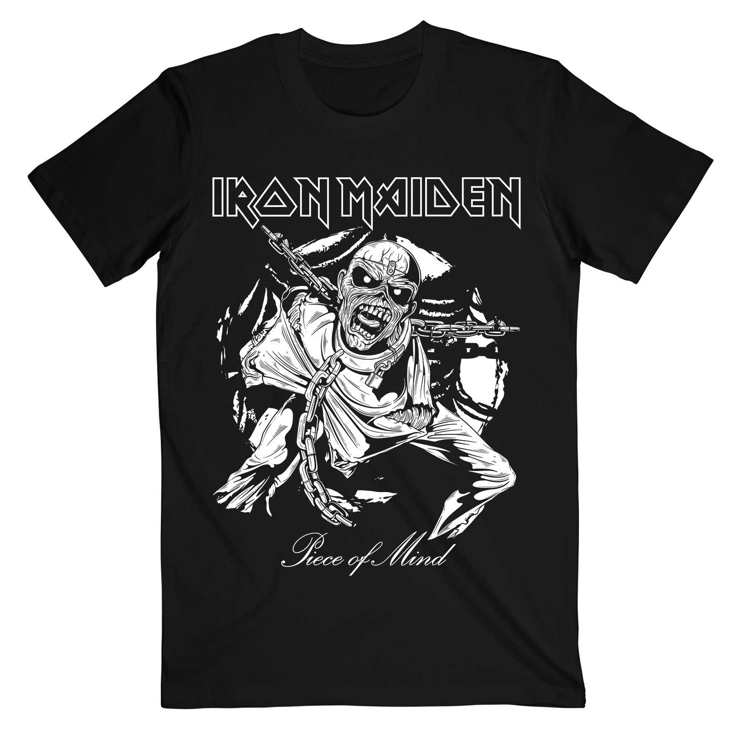 Iron Maiden Unisex T-Shirt: Piece of Mind Mono Eddie (X-Large)