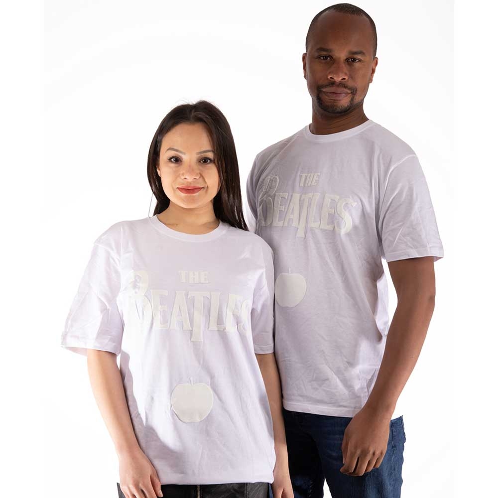 The Beatles Unisex T-Shirt: Drop T Logo (Embroidered) (XX-Large)