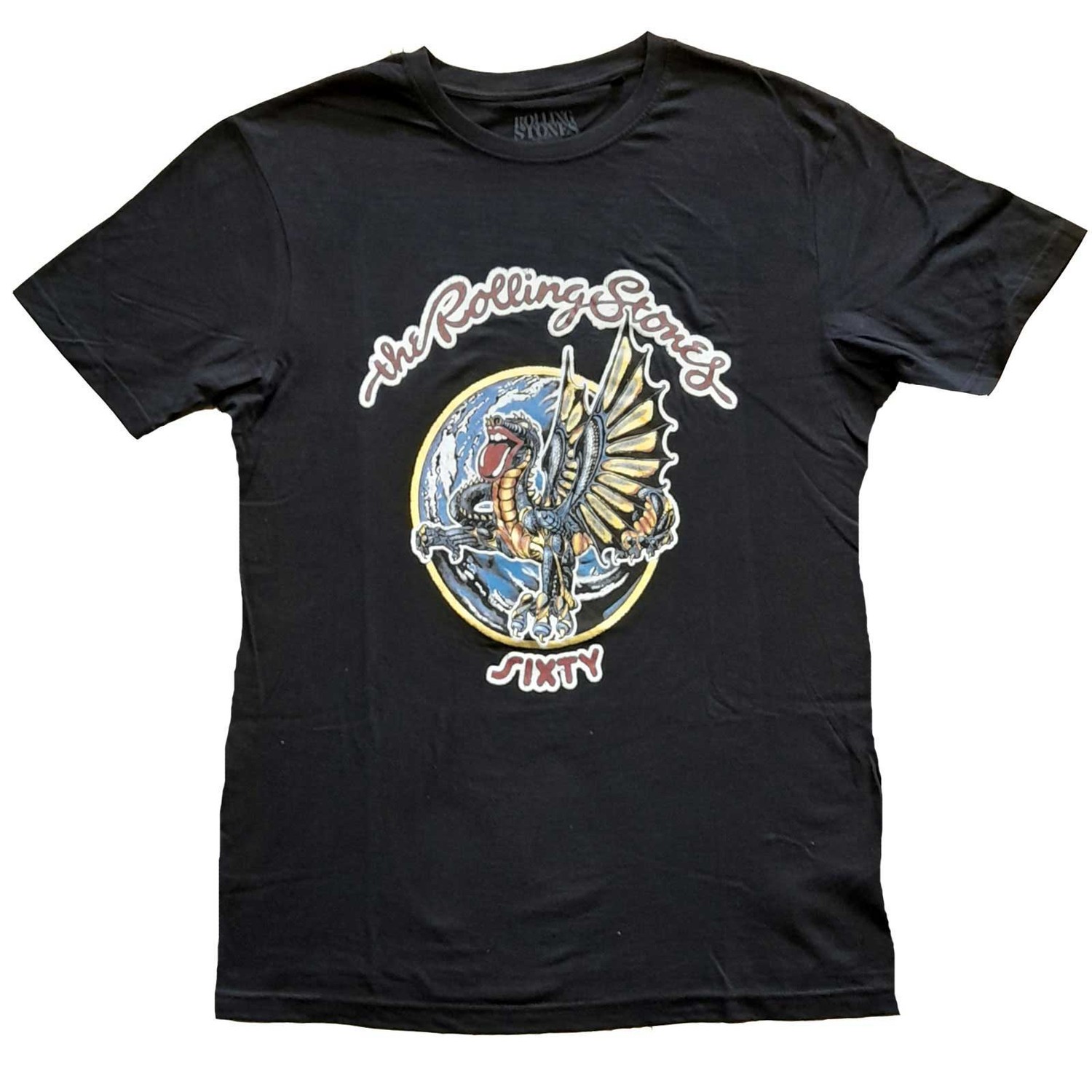 The Rolling Stones Ladies T-Shirt: Sixty Dragon Globe (Foiled) (Small)