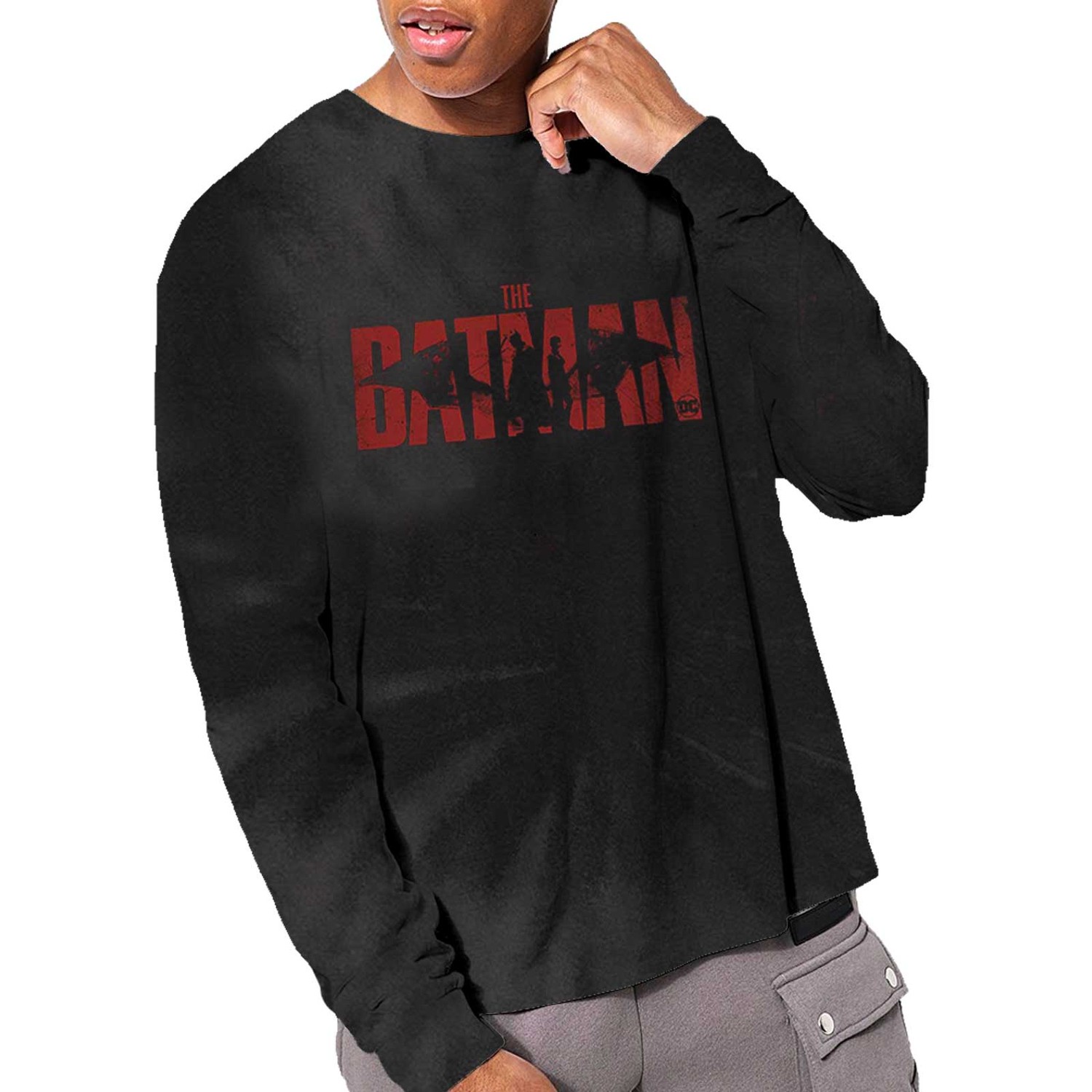 DC Comics Unisex Long Sleeve T-Shirt: The Batman Logo (Wash Collection) (Medium)