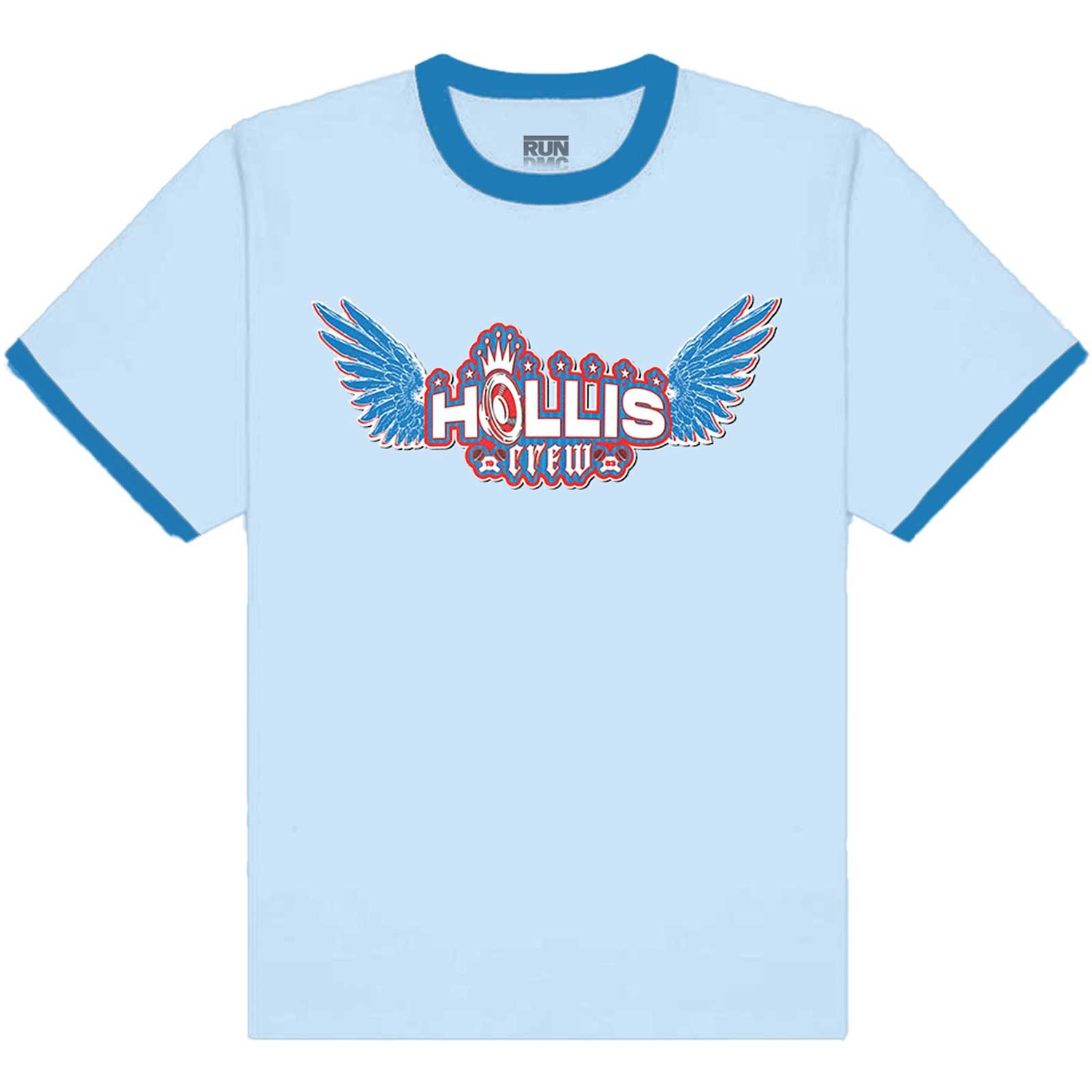 Run DMC Unisex Ringer T-Shirt: Hollis Crew (Medium)