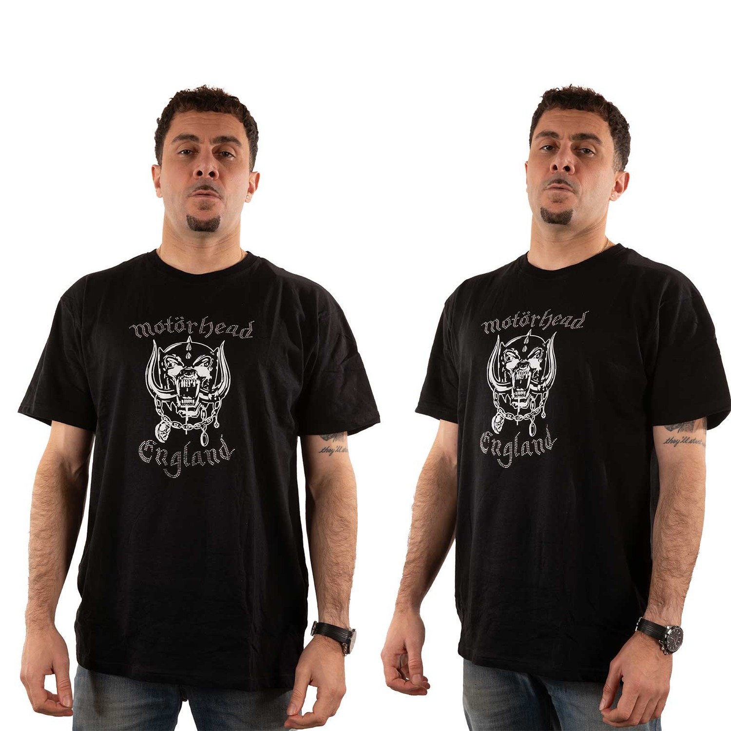 Motorhead Unisex Embellished T-Shirt: England (Diamante) (X-Large)