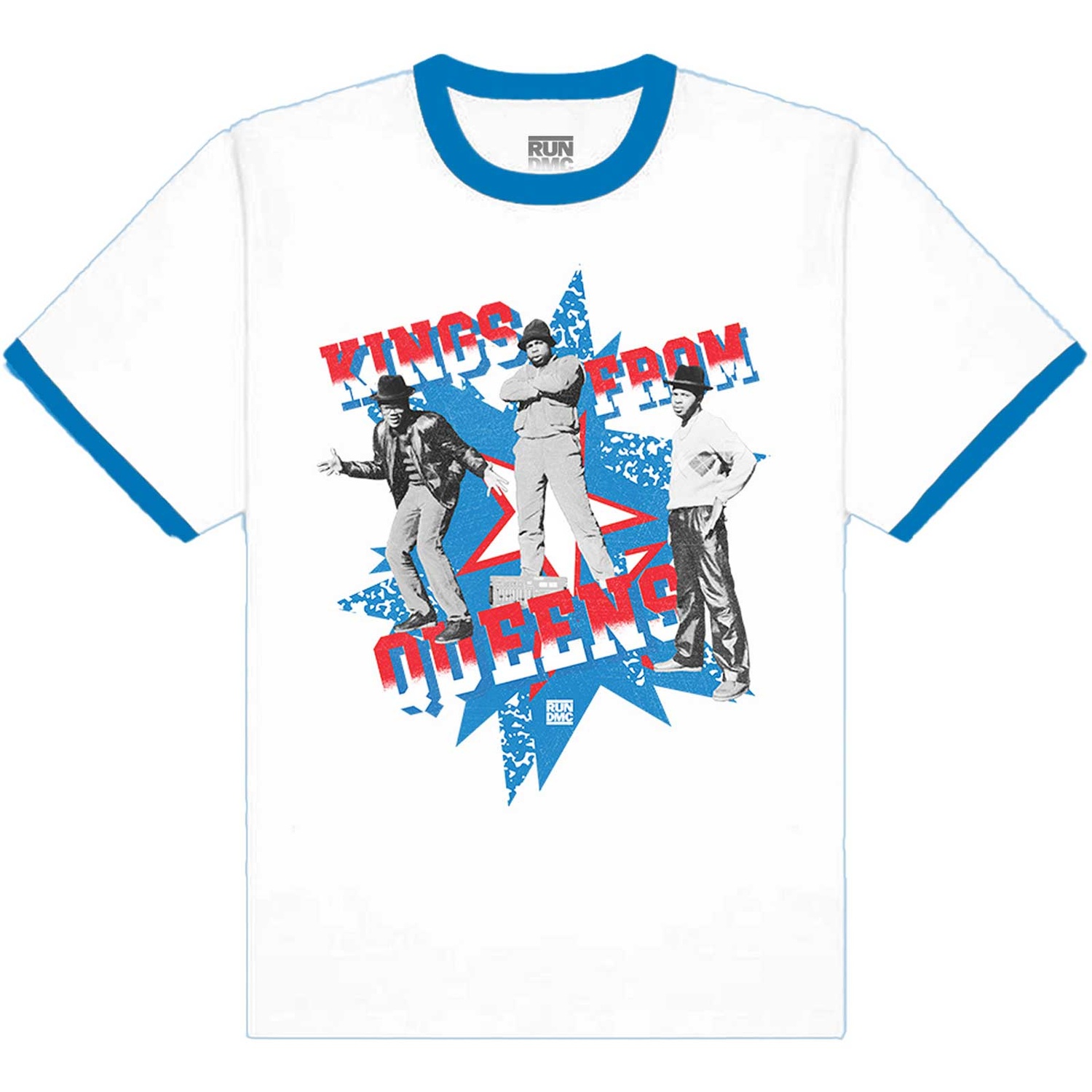 Run DMC Unisex Ringer T-Shirt: Kings From Queens (XX-Large)