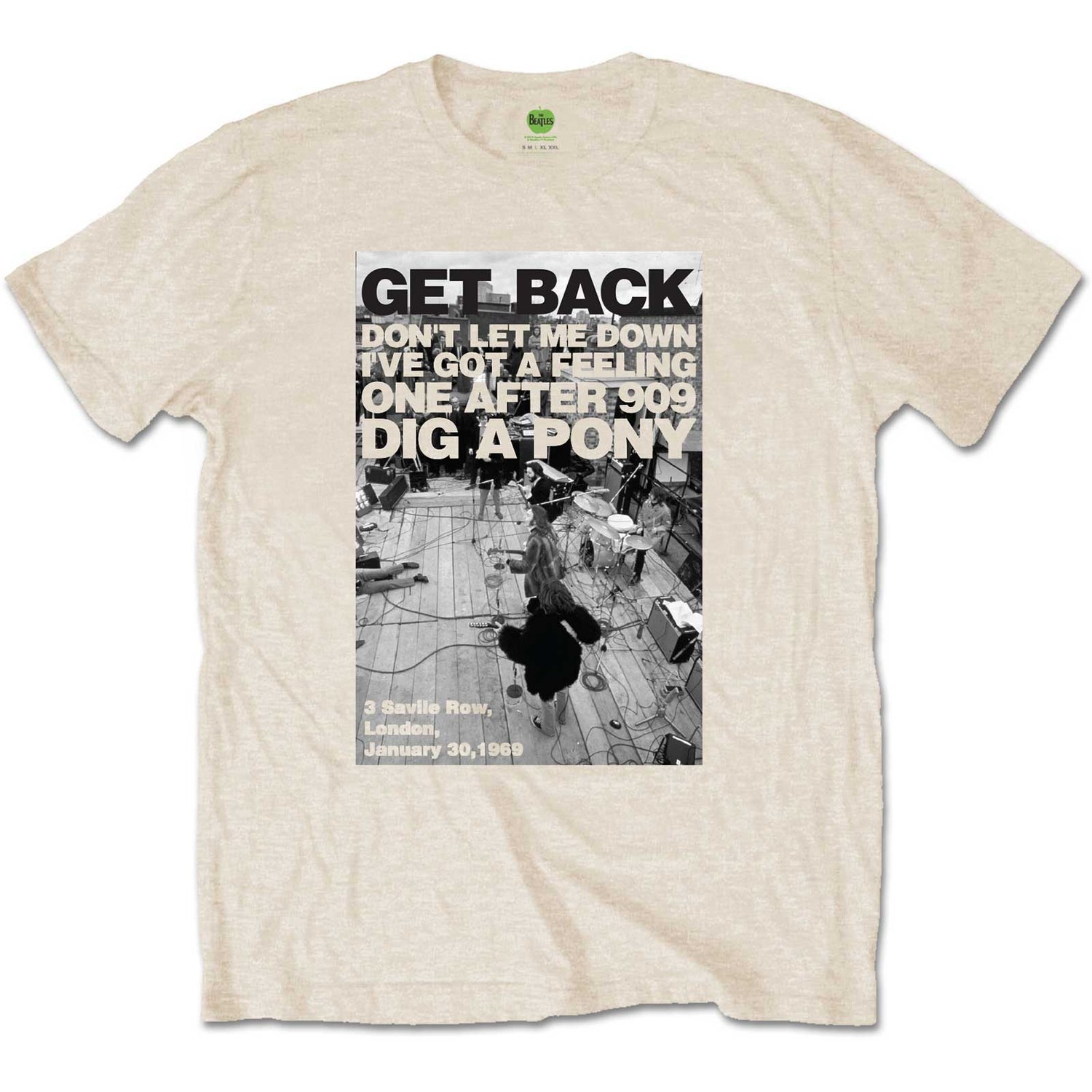 The Beatles Unisex T-Shirt: Rooftop Shot (Small)