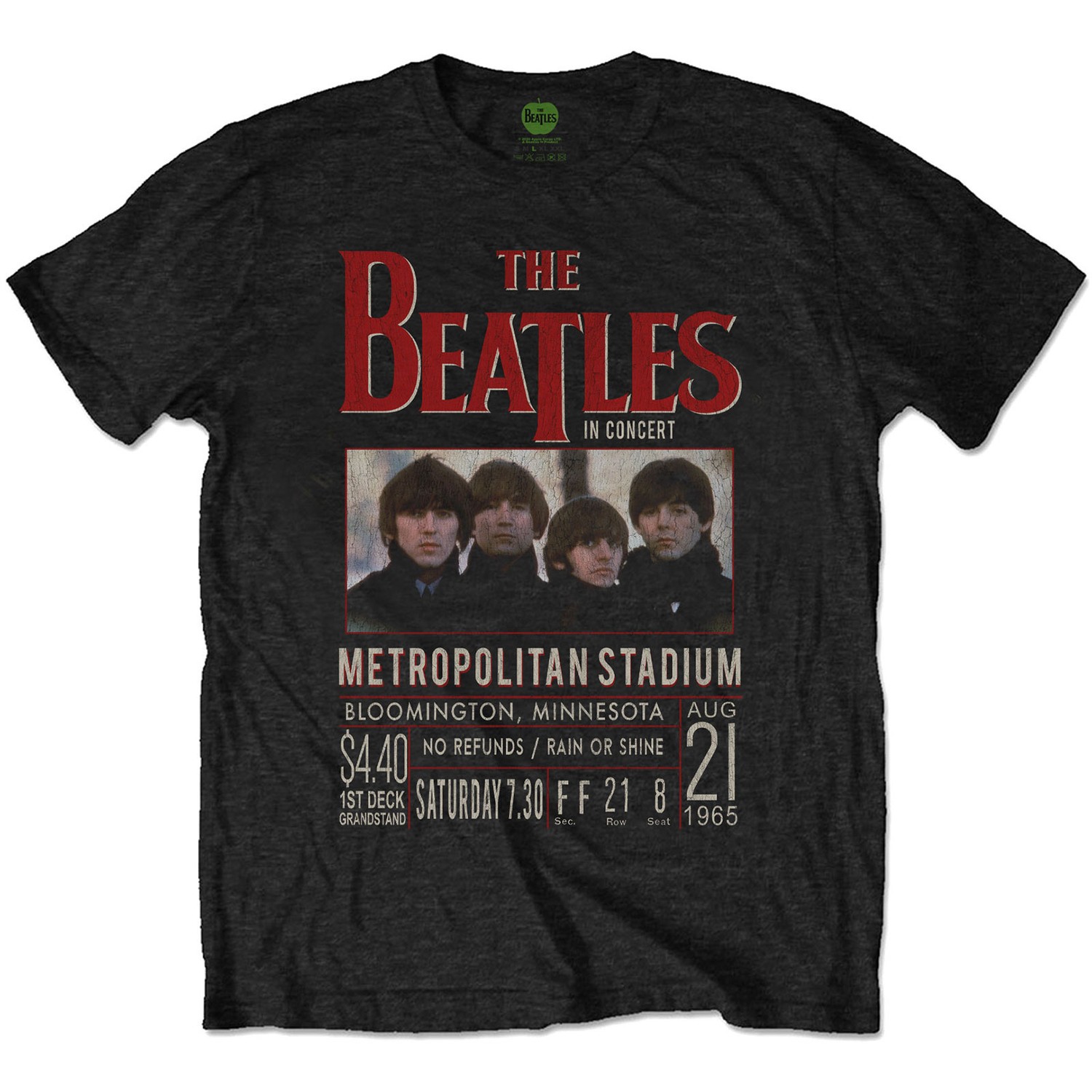 The Beatles Unisex T-Shirt: Minnesota 1965 (Large)