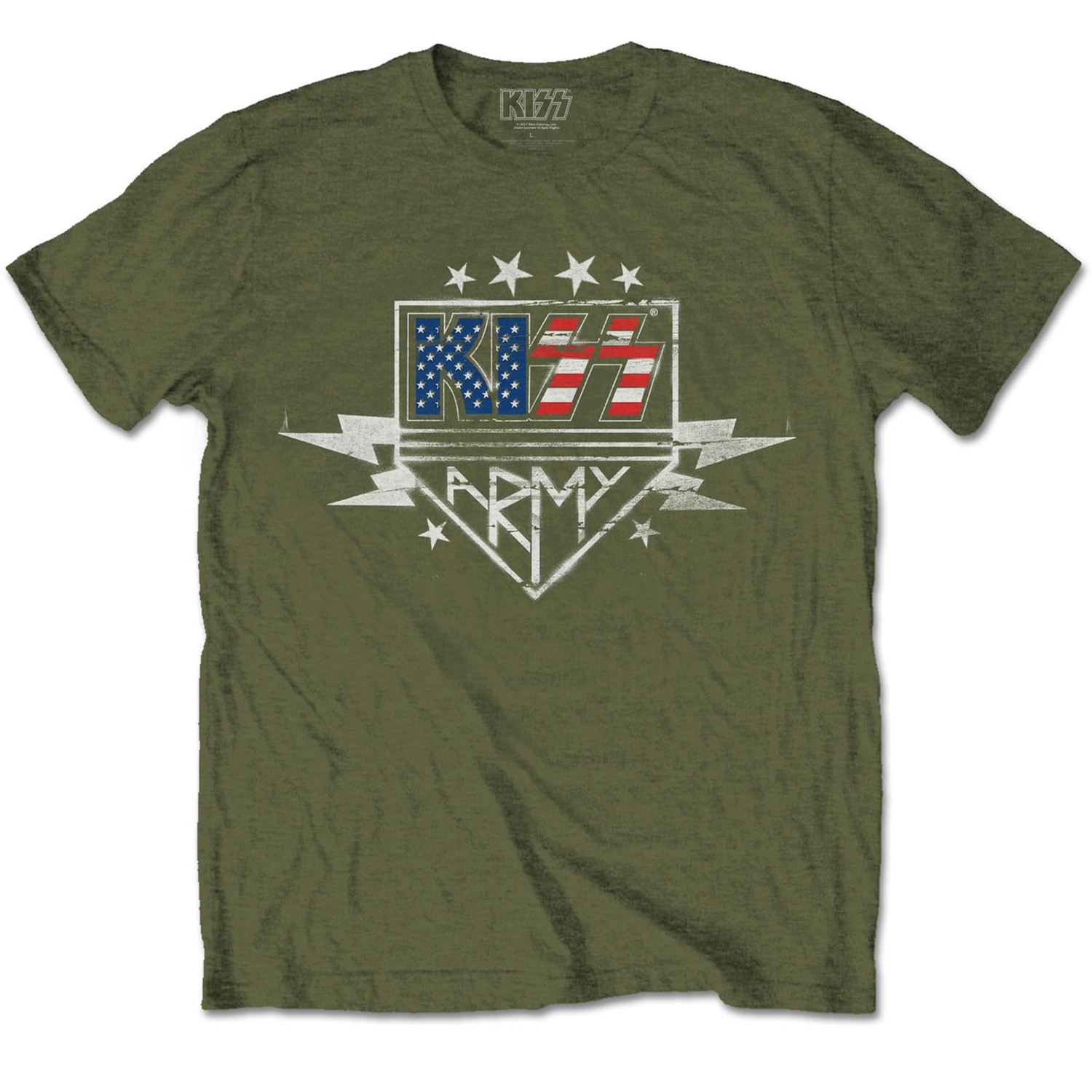 KISS Unisex T-Shirt: Army Lightning (Medium)
